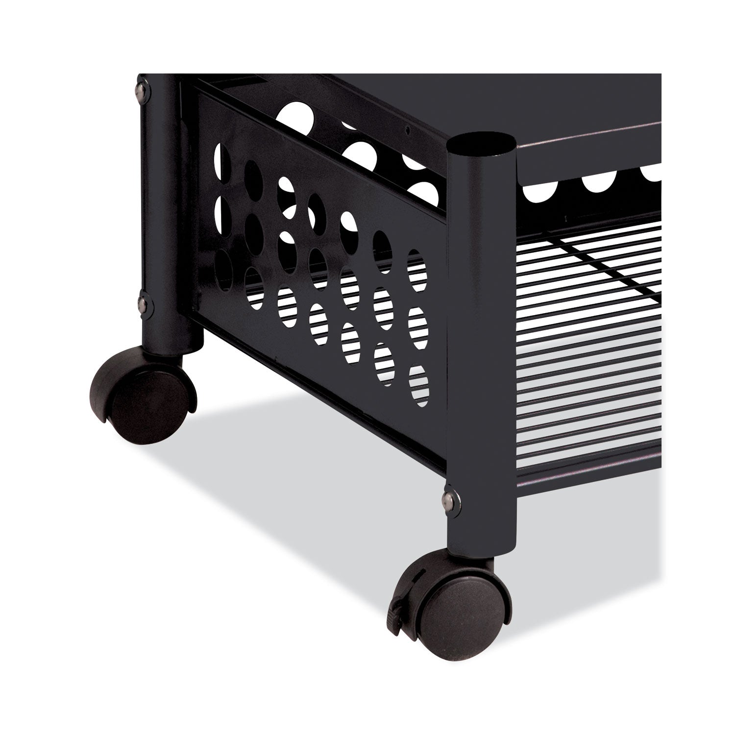 Vertiflex® Underdesk Machine Stand, Metal, 2 Shelves, 90 lb Capacity, 21.5" x 17.88" x 11.5", Black