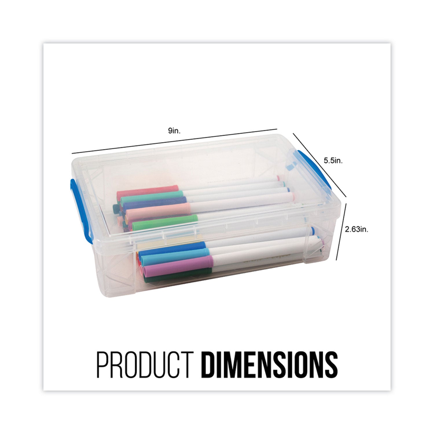 Advantus Super Stacker Large Pencil Box, Plastic, 9 x 5.5 x 2.62, Clear