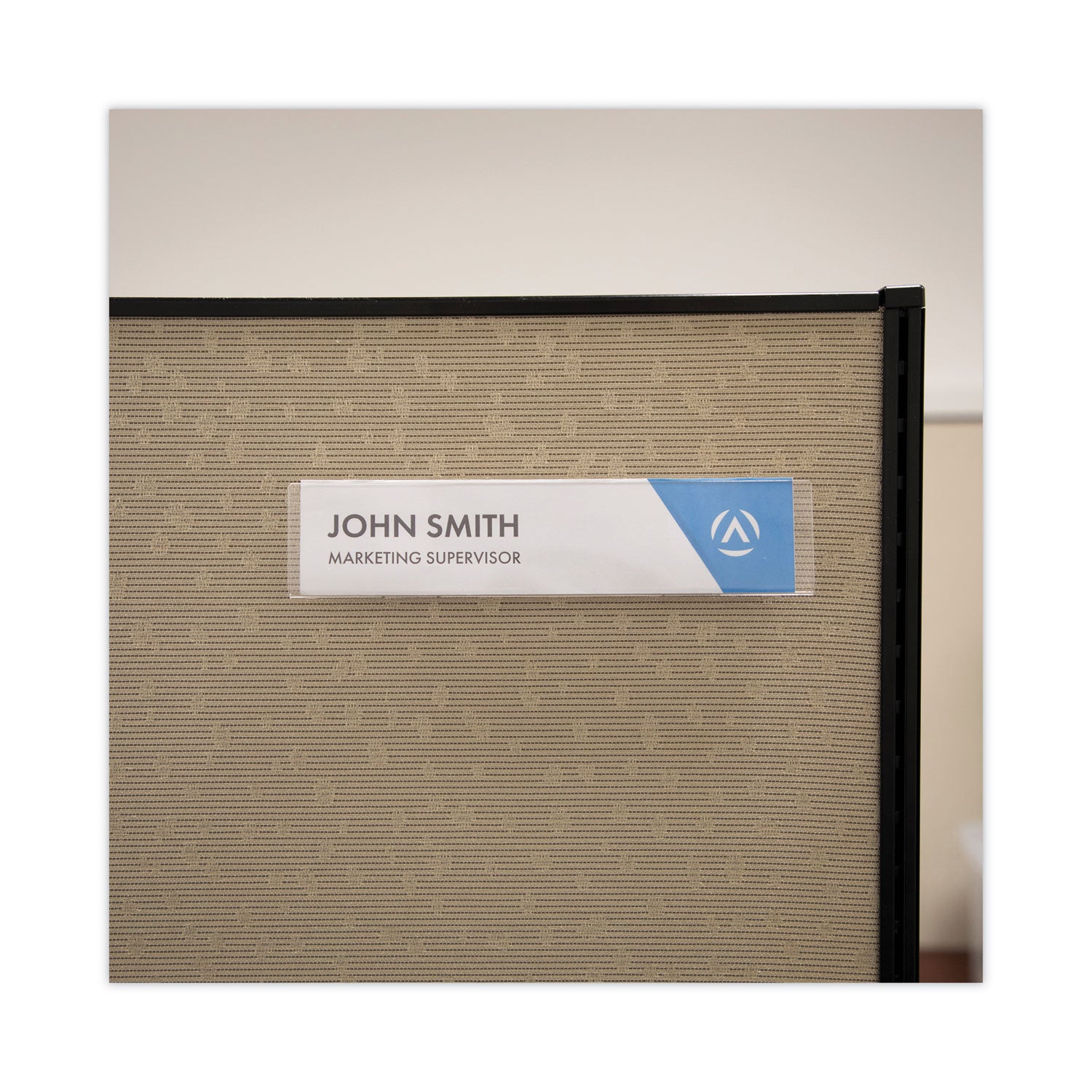 Advantus Panel Wall Sign Name Holder, Acrylic, 9 x 2, Clear