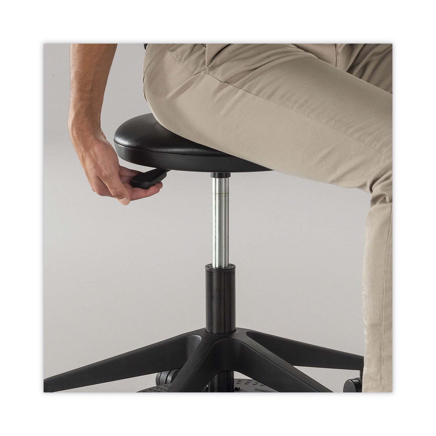 Safco® Lab Stool, Backless, Supports Up to 250 lb, 19.25" to 24.25" Seat Height, Black