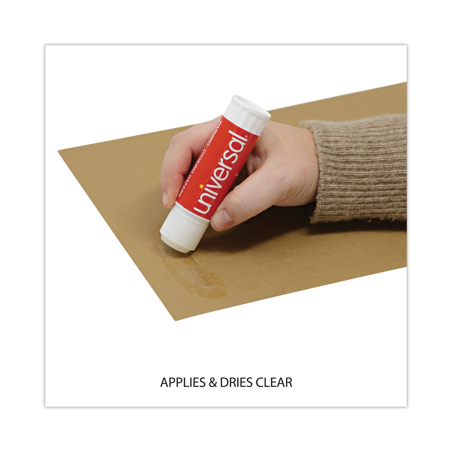 Universal® Glue Stick, 1.3 oz, Applies and Dries Clear, 12/Pack