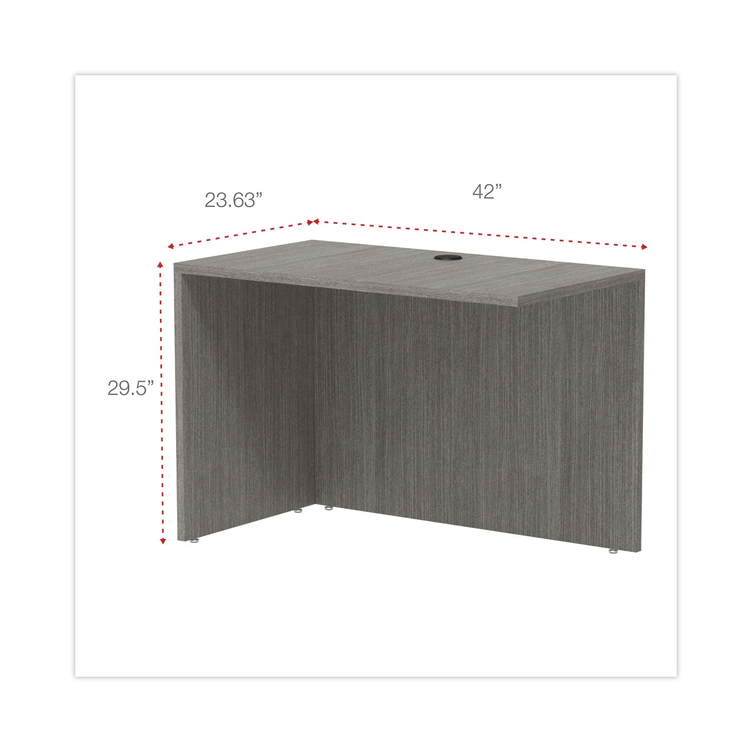 Alera® Alera Valencia Series Reversible Return/Bridge Shell, 42w x 23.63d x 29.5h, Gray