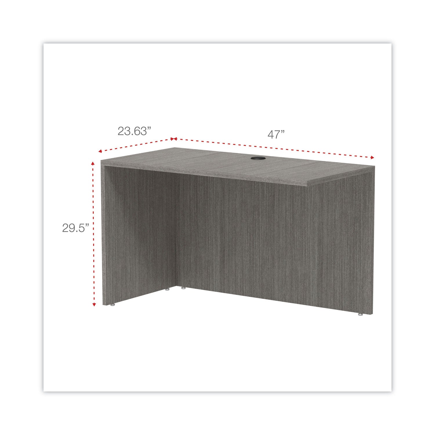 Alera® Alera Valencia Series Reversible Return/Bridge Shell, 47.25w x 23.63d x 29.5h, Gray