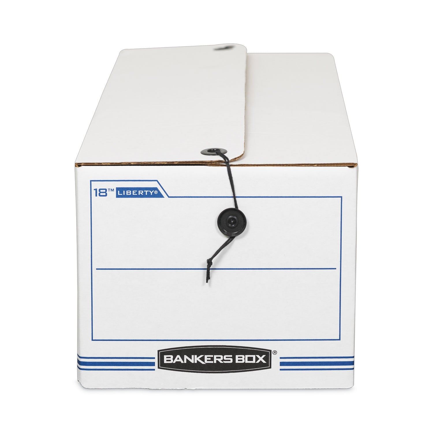 Bankers Box® LIBERTY Check and Form Boxes, 9" x 24.25" x 7.5", White/Blue, 12/Carton