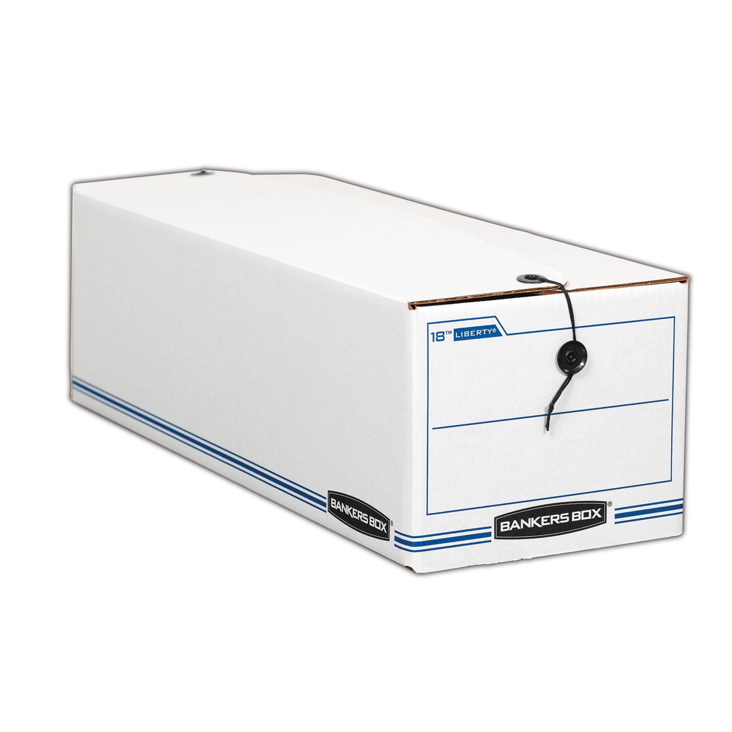 Bankers Box® LIBERTY Check and Form Boxes, 9" x 24.25" x 7.5", White/Blue, 12/Carton