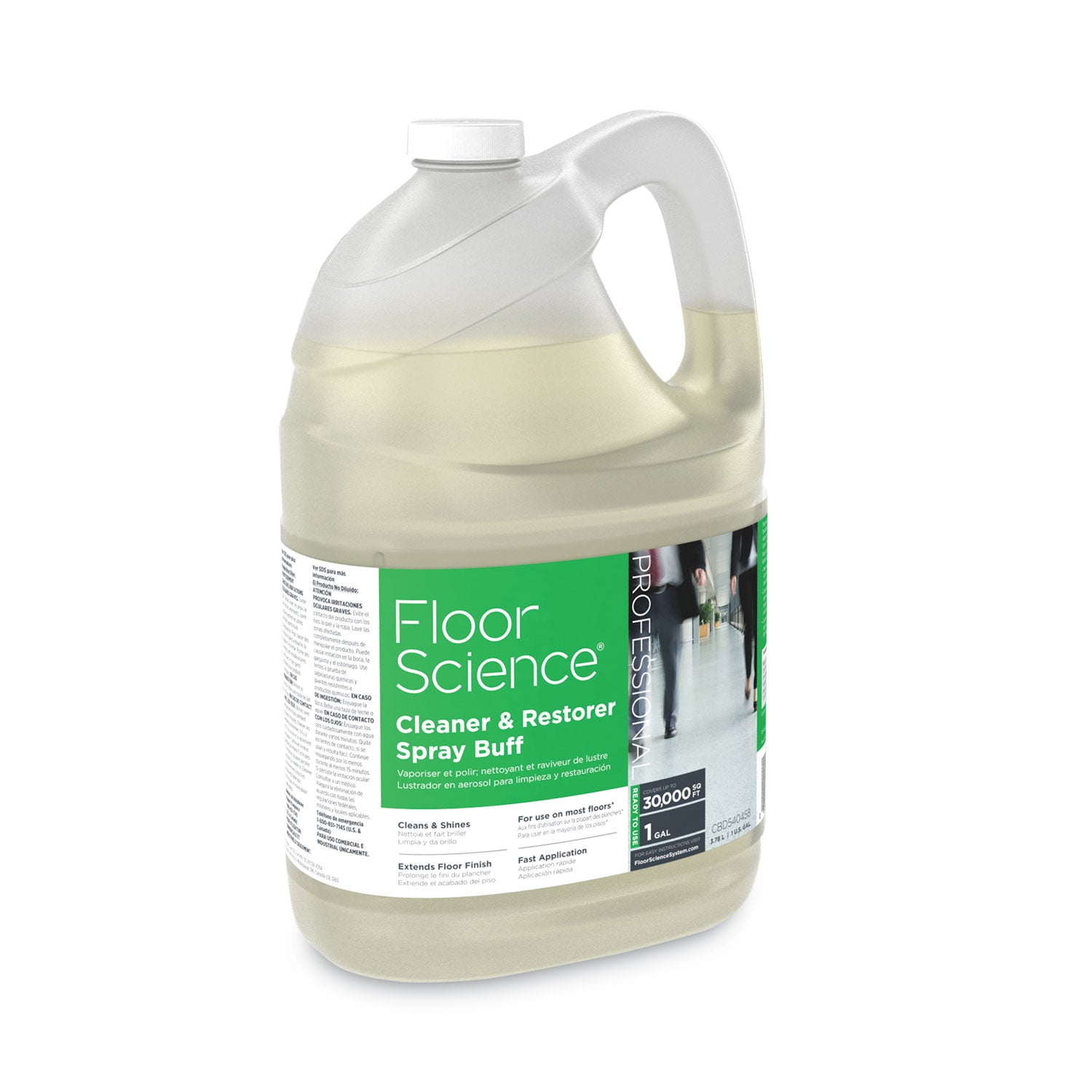 Diversey™ Floor Science Cleaner/Restorer Spray Buff, Citrus Scent, 1 gal Bottle, 4/Carton