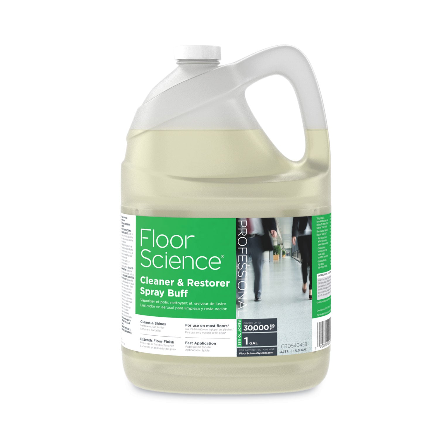 Diversey™ Floor Science Cleaner/Restorer Spray Buff, Citrus Scent, 1 gal Bottle, 4/Carton