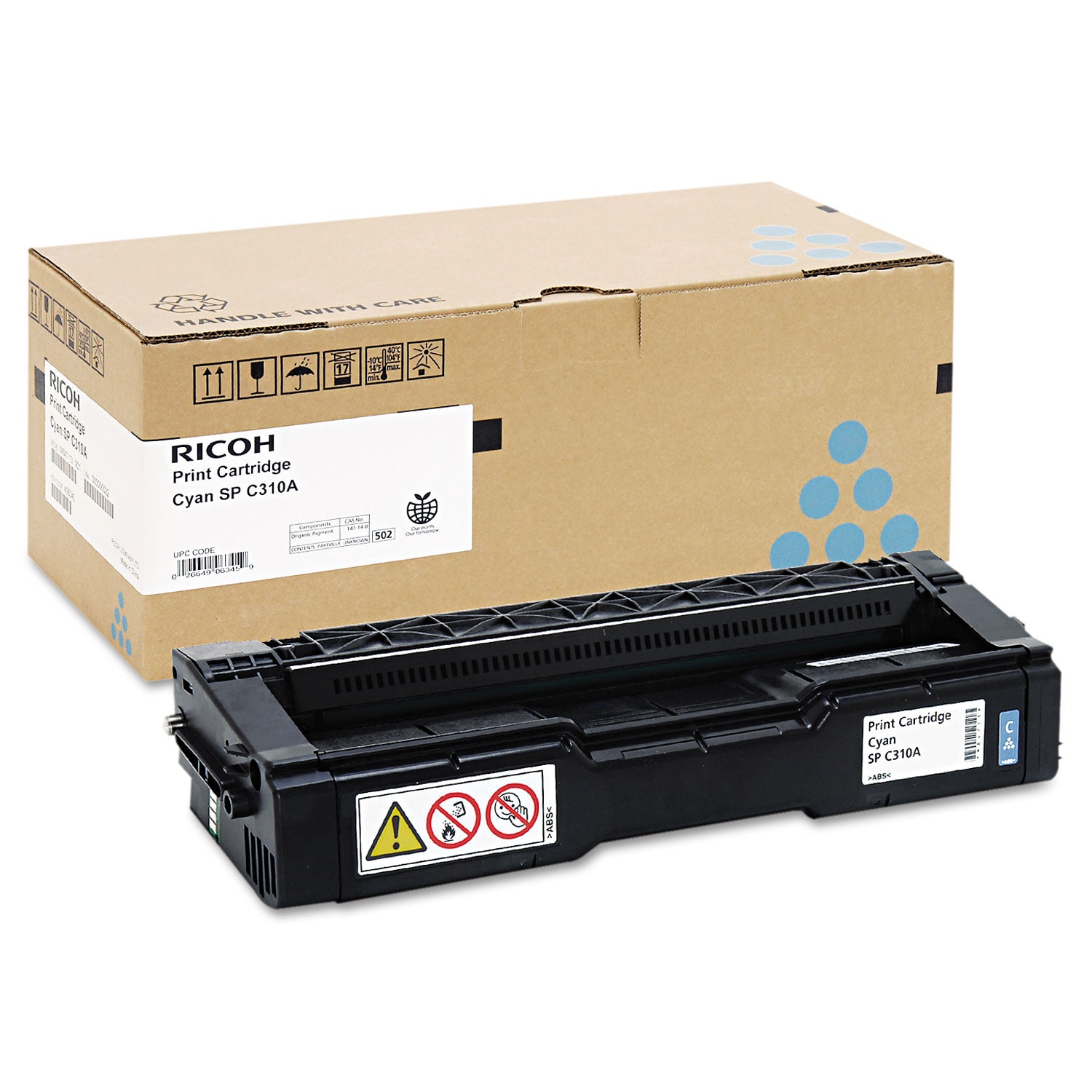 Ricoh® 406345 Toner, 2,500 Page-Yield, Cyan