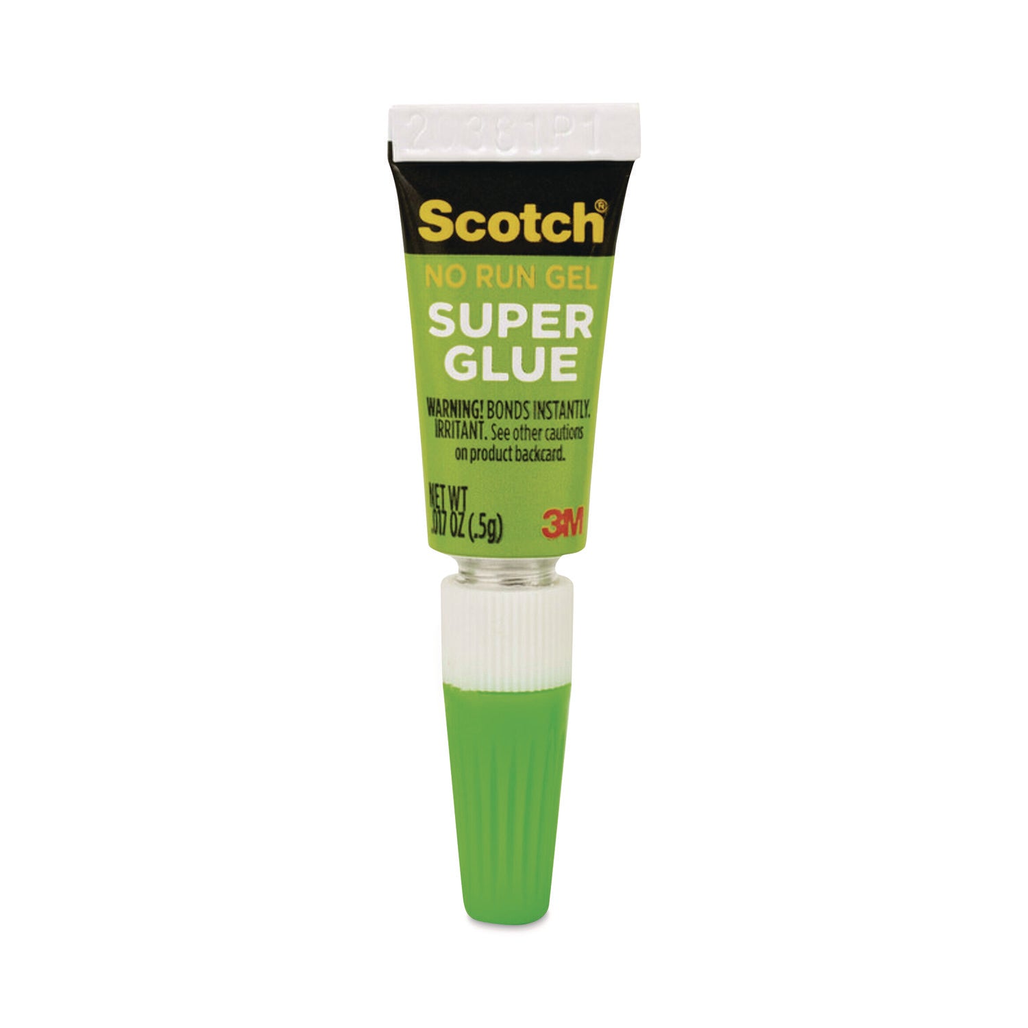 Scotch® Single Use Super Glue No-Run Gel, 0.02 Oz, Dries Clear, 4/pack