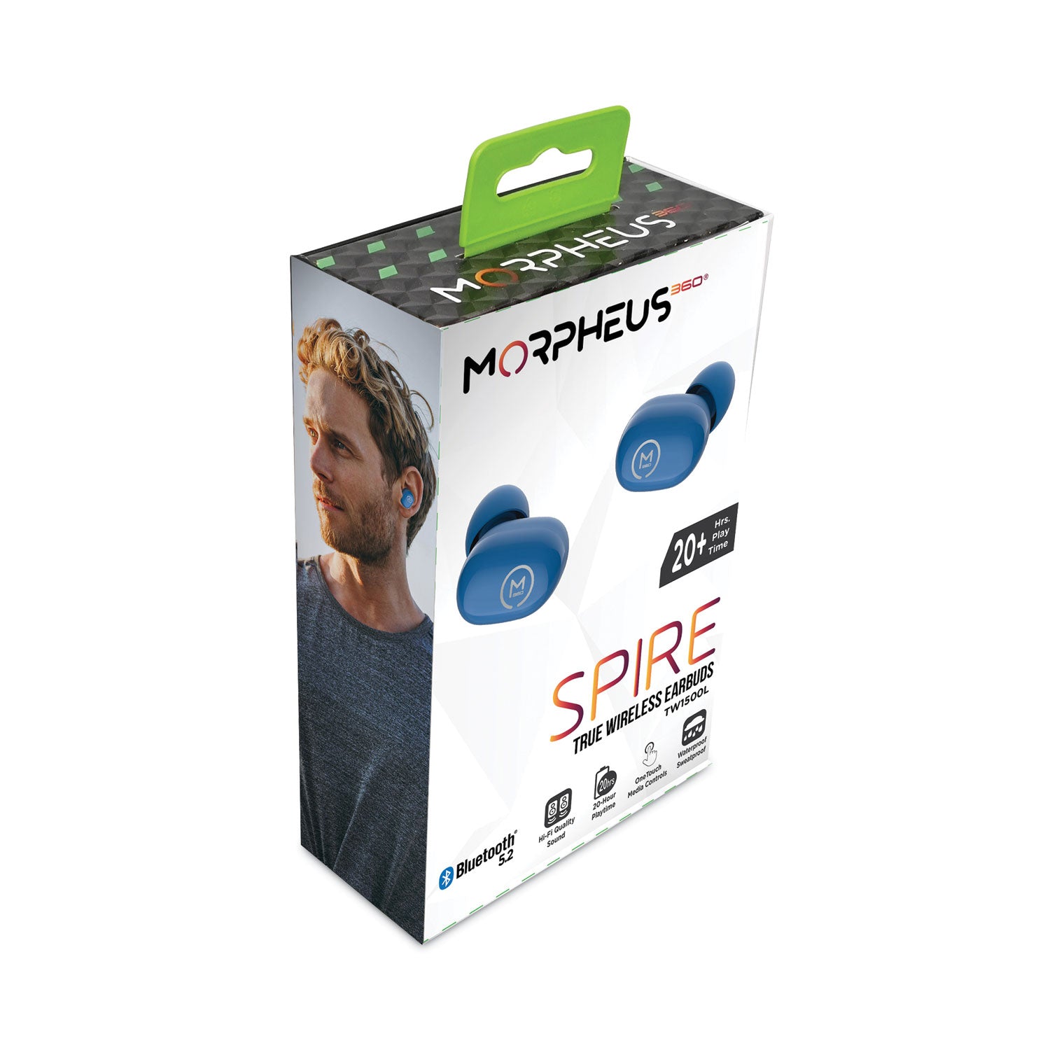 Morpheus 360® Spire True Wireless Earbuds Bluetooth In-Ear Headphones with Microphone, Island Blue