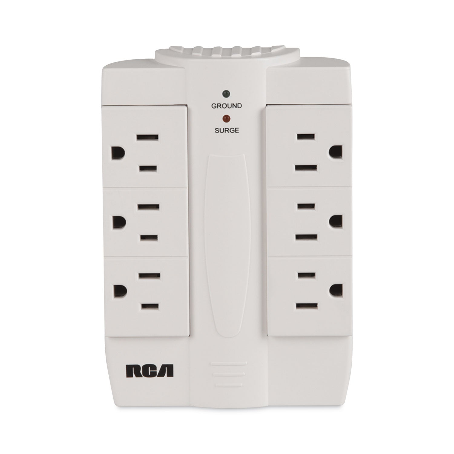 RCA® 6 Outlet Swivel Surge Protector, 6 AC Outlets, 1,200 J, White