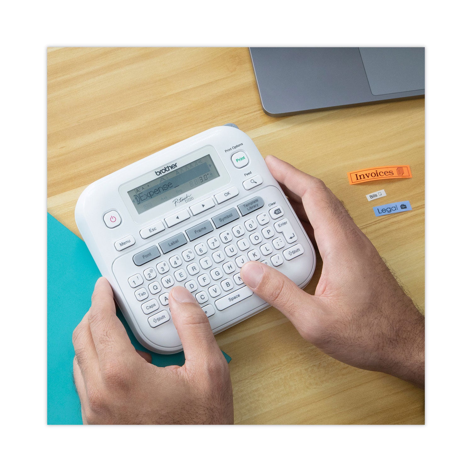 Brother P-Touch® P-Touch PT-D220 Label Maker, 2 Lines, 3.9 x 9.3 x 10.2