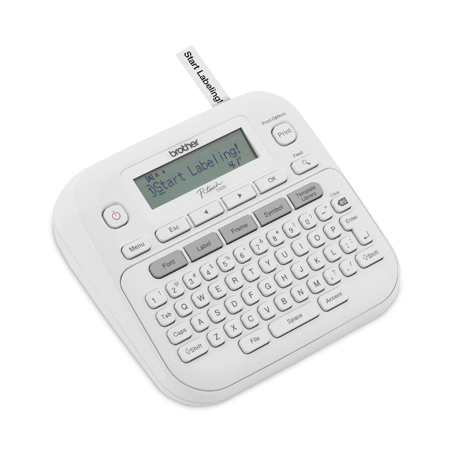 Brother P-Touch® P-Touch PT-D220 Label Maker, 2 Lines, 3.9 x 9.3 x 10.2