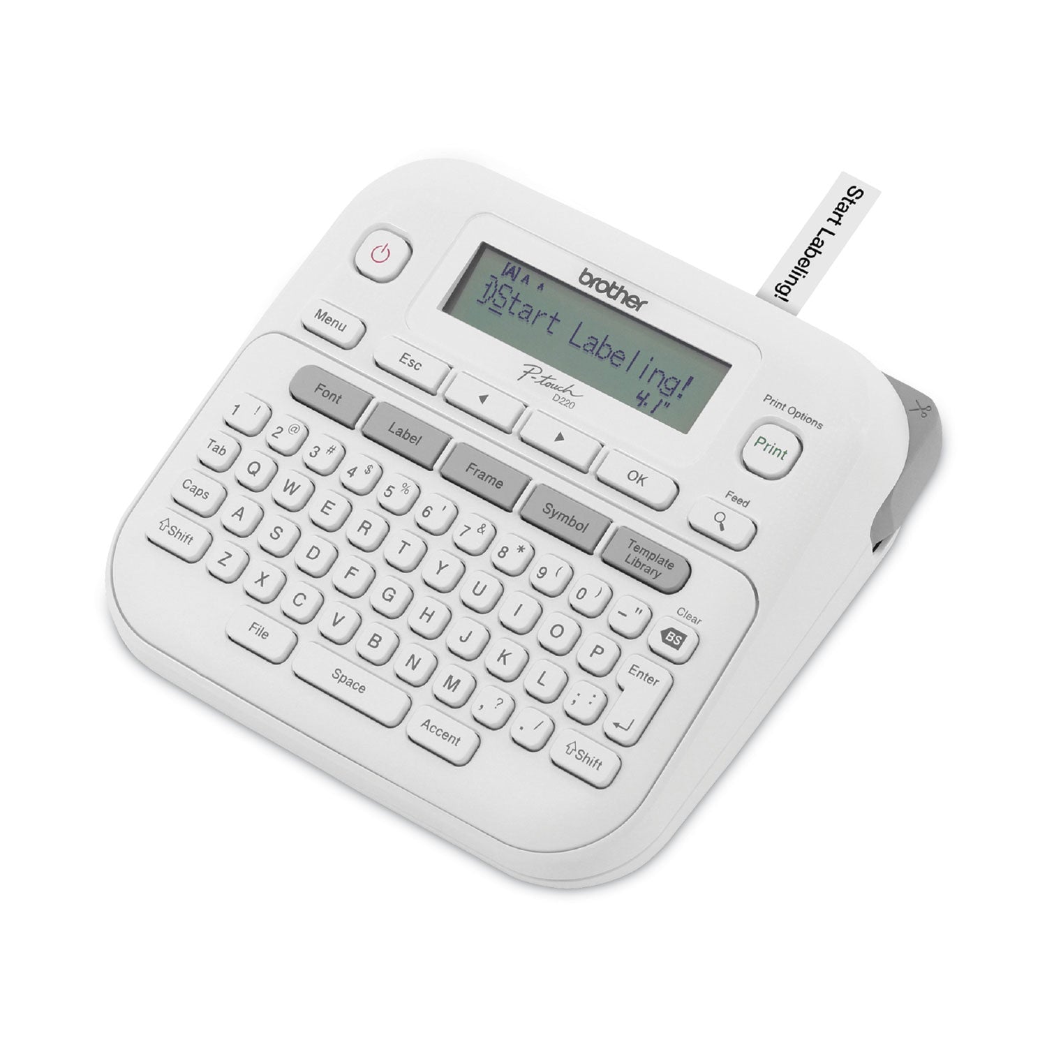 Brother P-Touch® P-Touch PT-D220 Label Maker, 2 Lines, 3.9 x 9.3 x 10.2