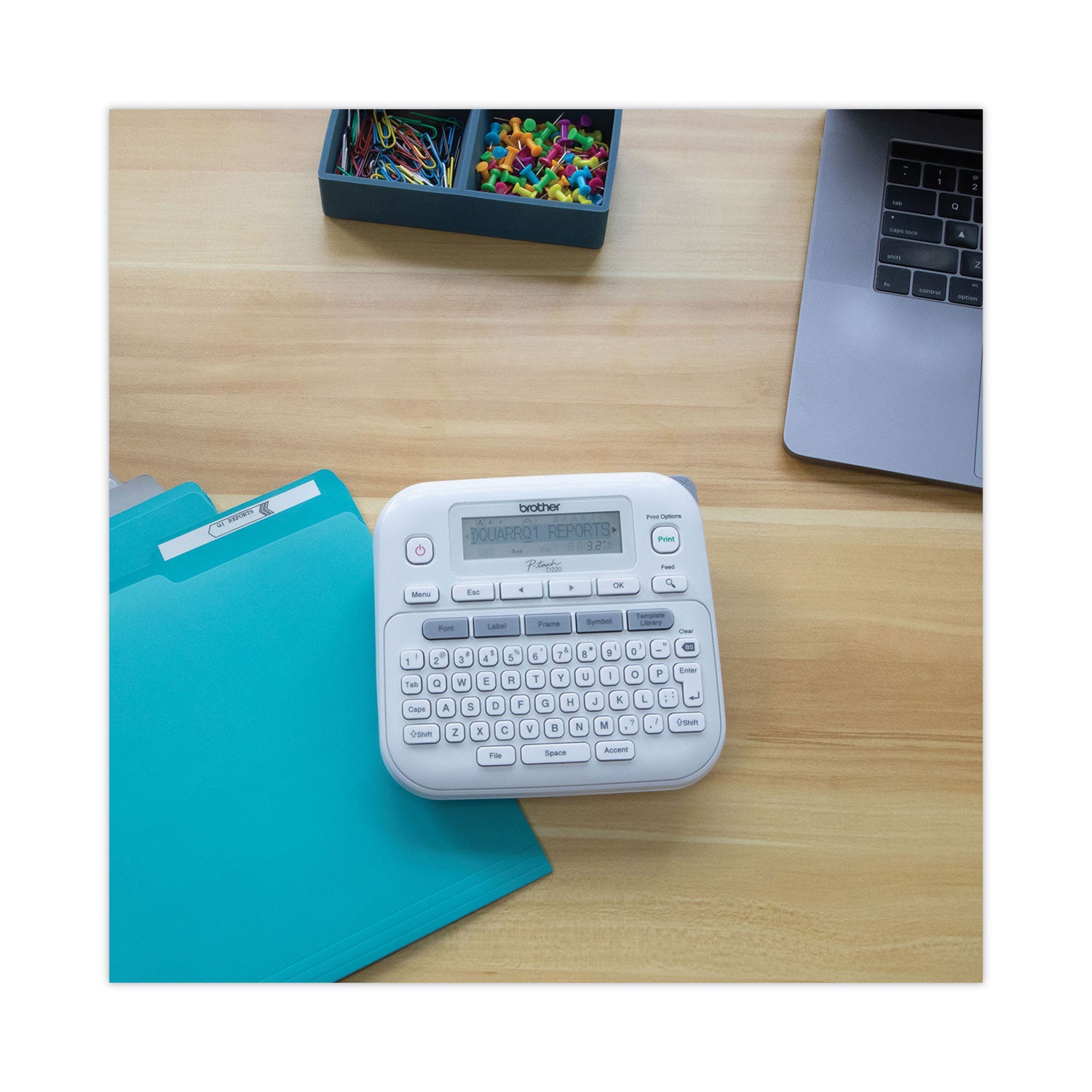 Brother P-Touch® P-Touch PT-D220 Label Maker, 2 Lines, 3.9 x 9.3 x 10.2