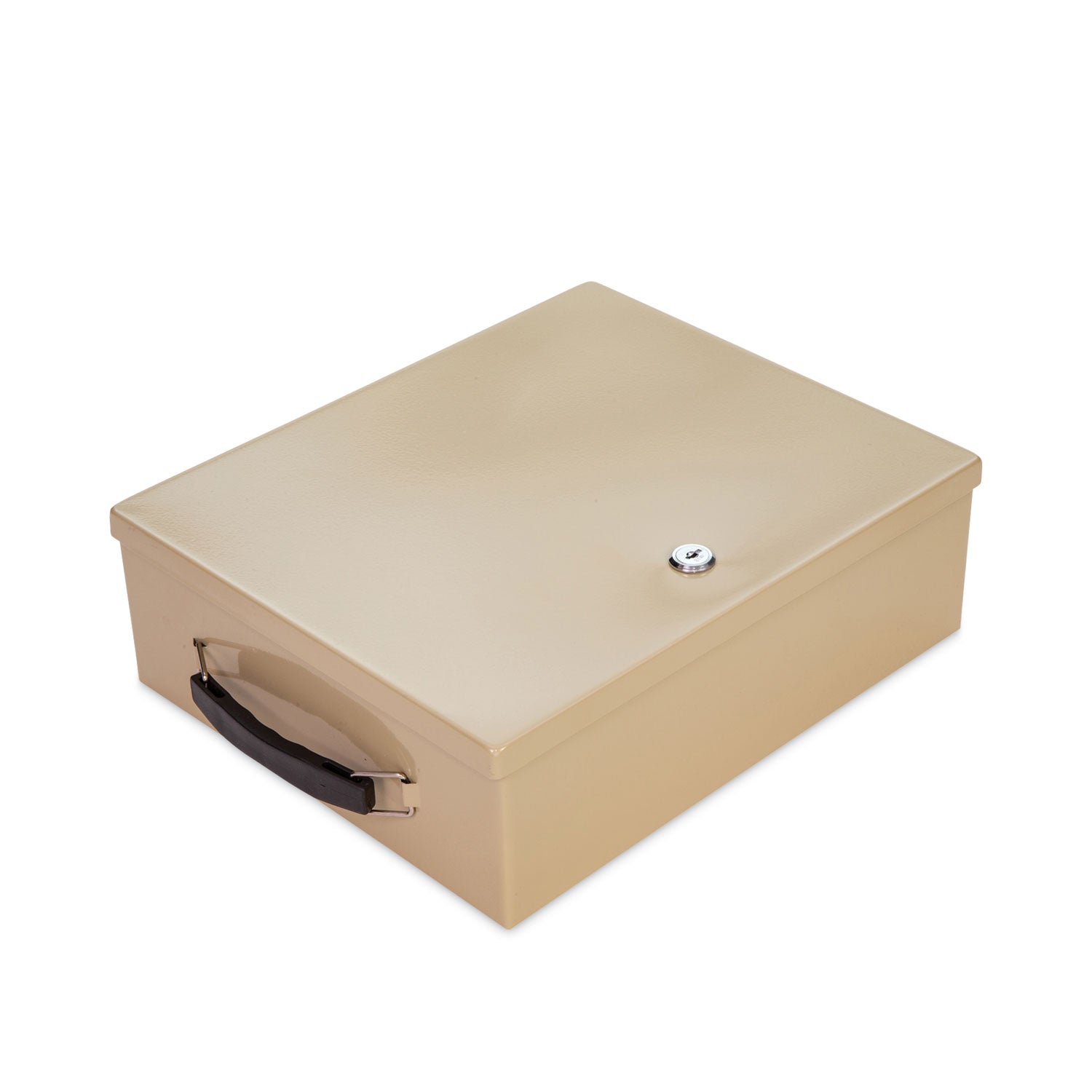 Jumbo Locking Cash Box, 1 Compartment, 14.38 x 11 x 4.13, Sand CONTROLTEK® Flipcost