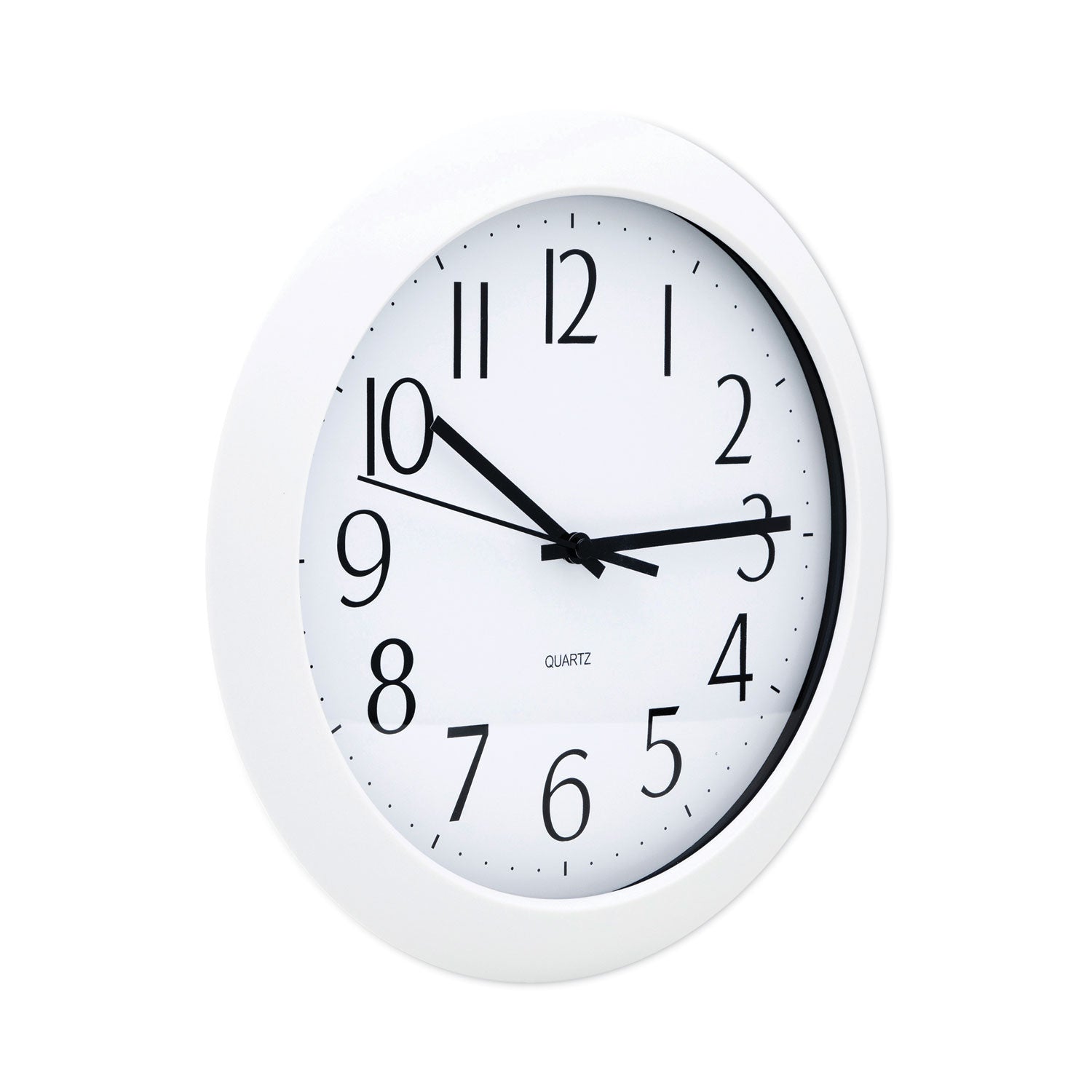 Universal® Whisper Quiet Clock, 12" Overall Diameter, White Case, 1 AA (sold separately)