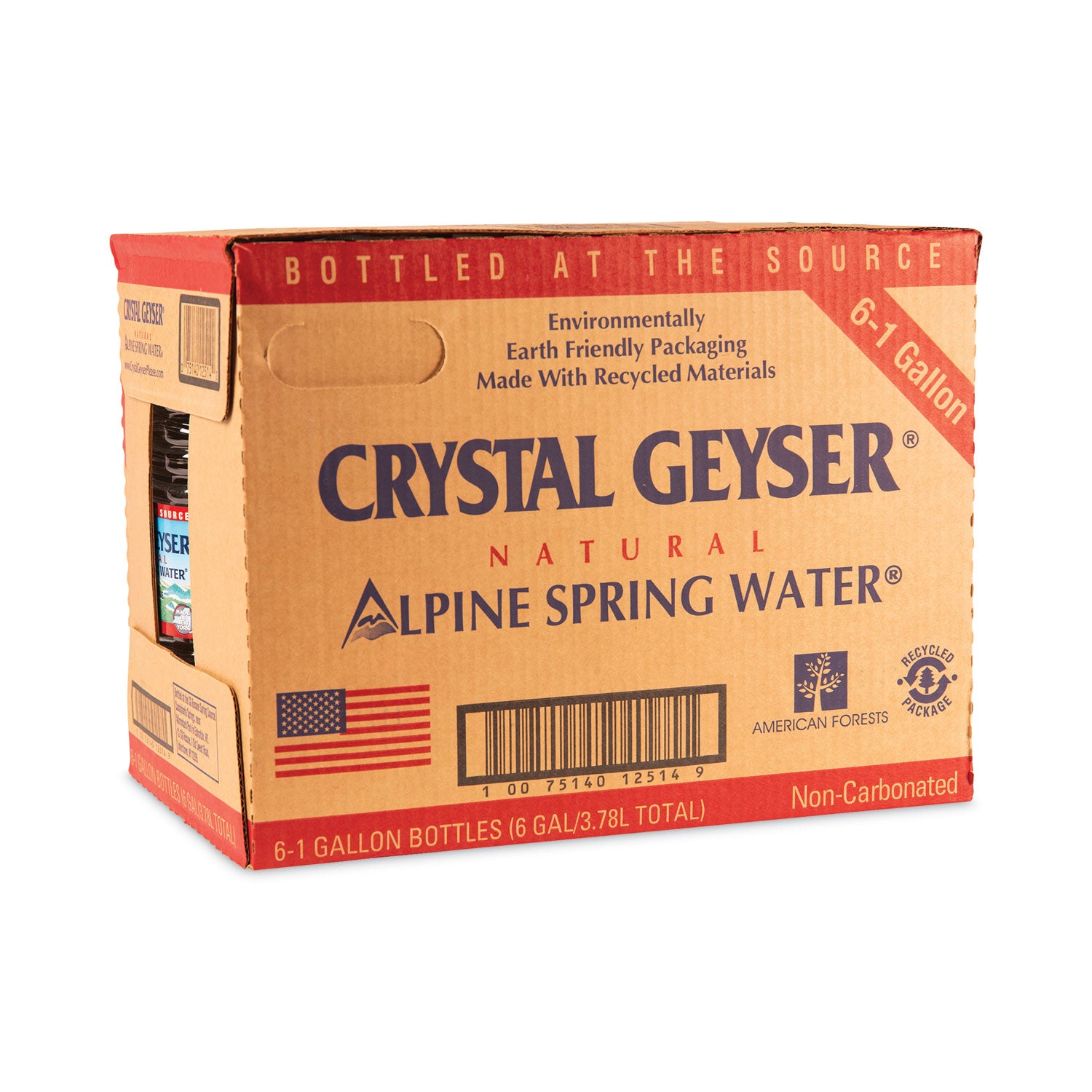 Crystal Geyser® Alpine Spring Water, 1 Gal Bottle, 6/Carton, 48 Cartons/Pallet