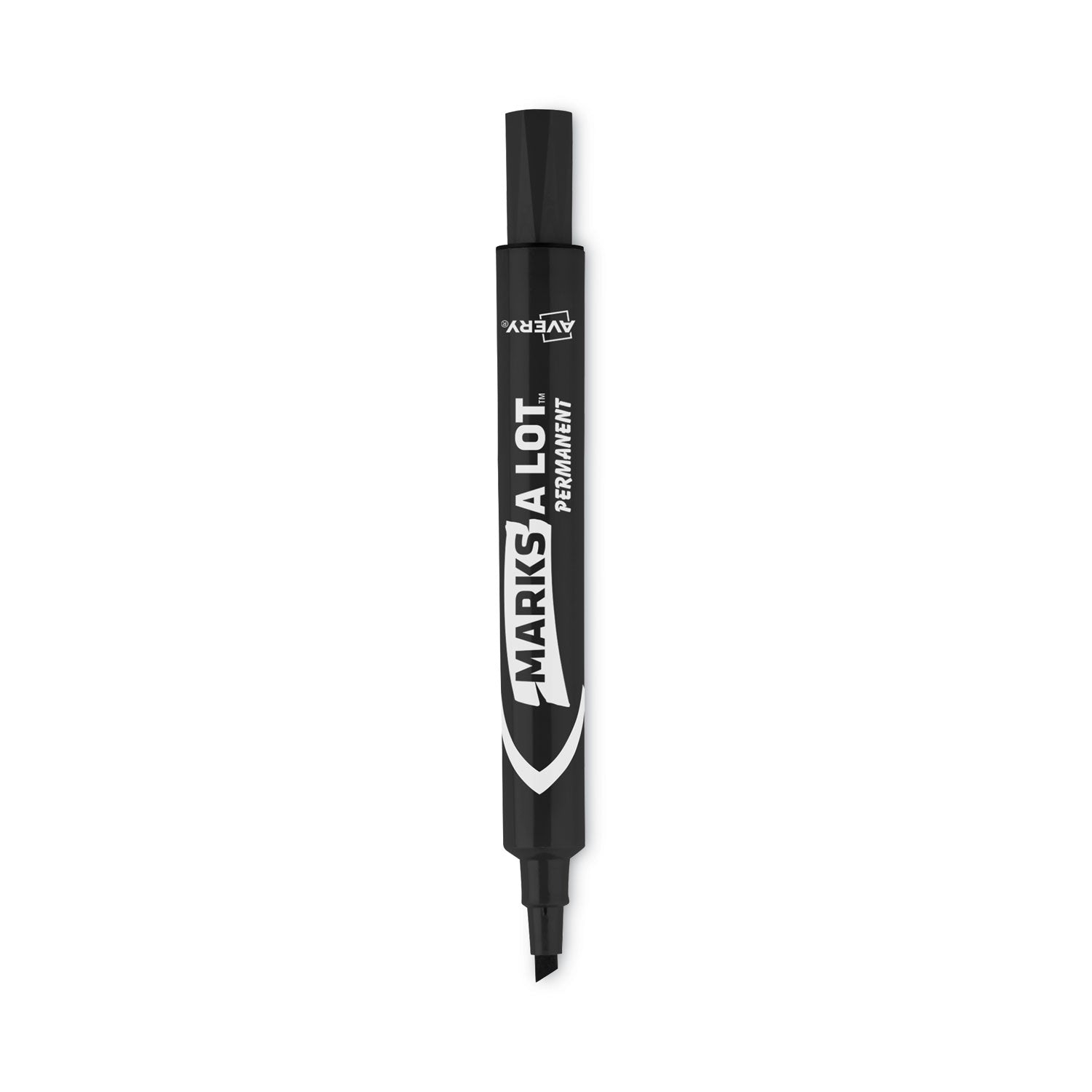 MARKS A LOT Large Desk-Style Permanent Marker, Broad Chisel Tip, Black, Dozen (8888)