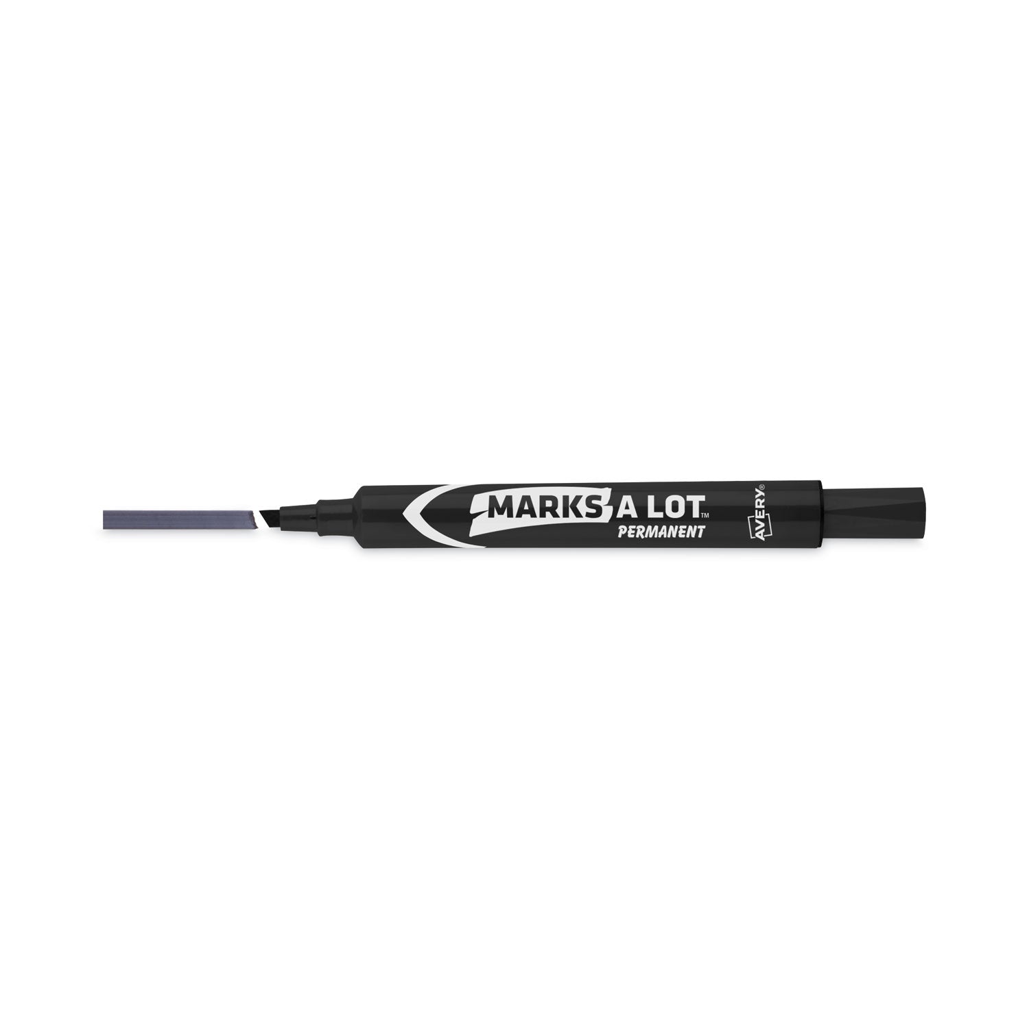 Avery® MARKS A LOT Large Desk-Style Permanent Marker, Broad Chisel Tip, Black, Dozen (8888)