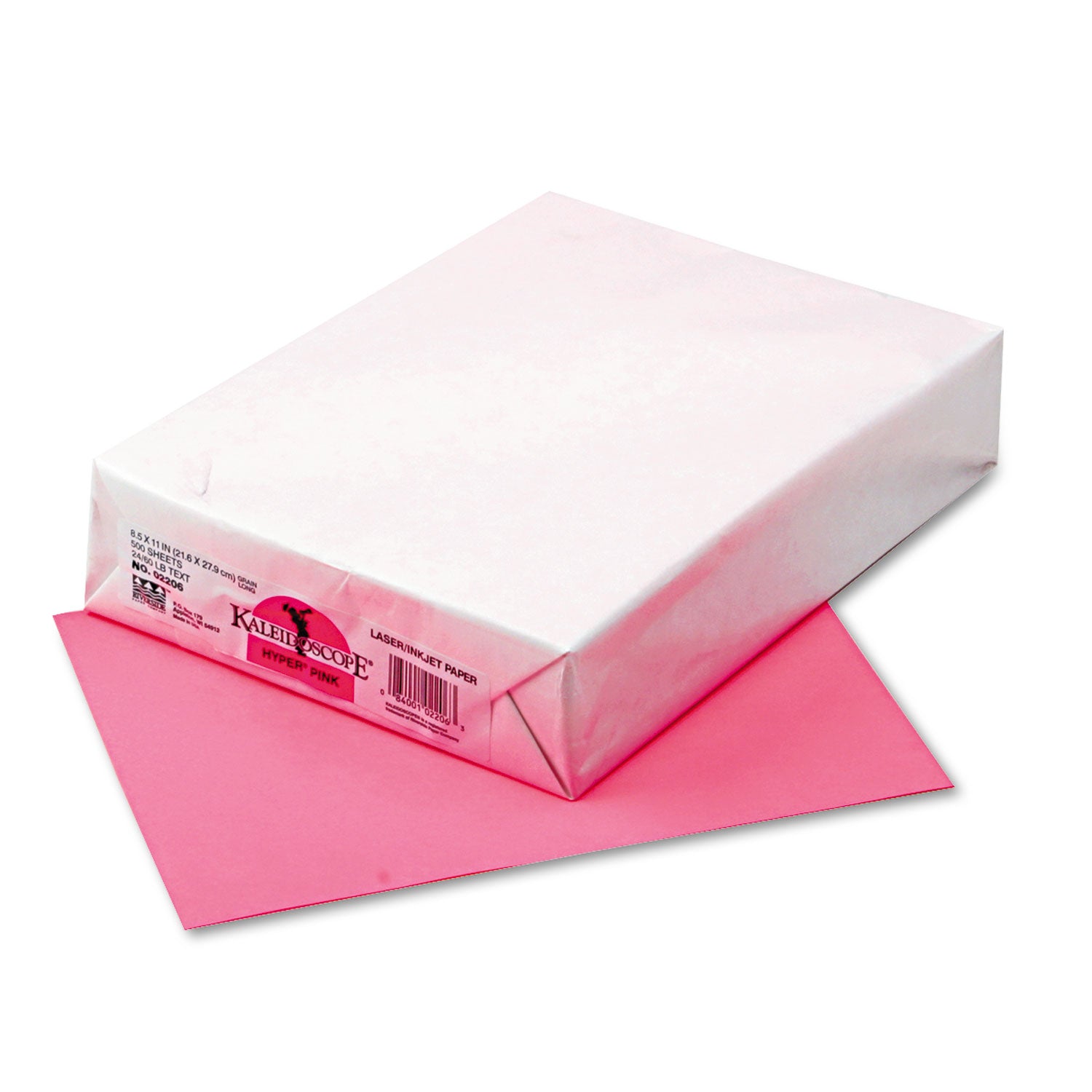 Kaleidoscope Multipurpose Colored Paper, 24 lb Bond Weight, 8.5 x 11, Hyper Pink, 500/Ream