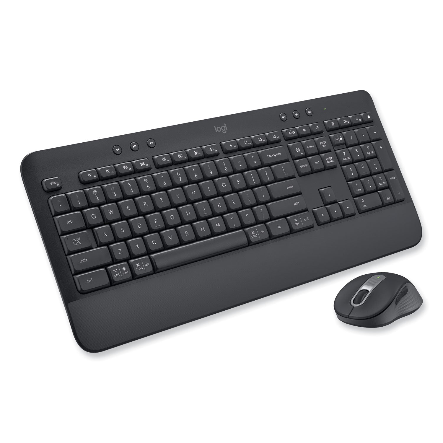 Logitech® Signature MK650 Wireless Keyboard and Mouse Combo for Business, 2.4 GHz Frequency/32 ft Wireless Range, Graphite