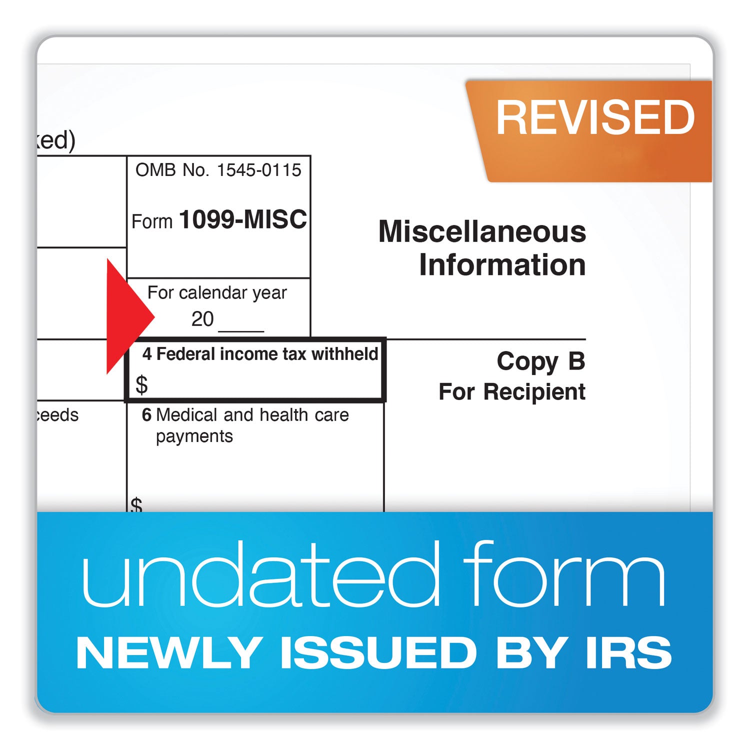 Adams® 1099-MISC Five-Part Laser Forms and Envelopes, Fiscal Year: 2023, 5-Part Carbonless, 8 x 5, 2 Forms/Sheet, 10 Forms Total