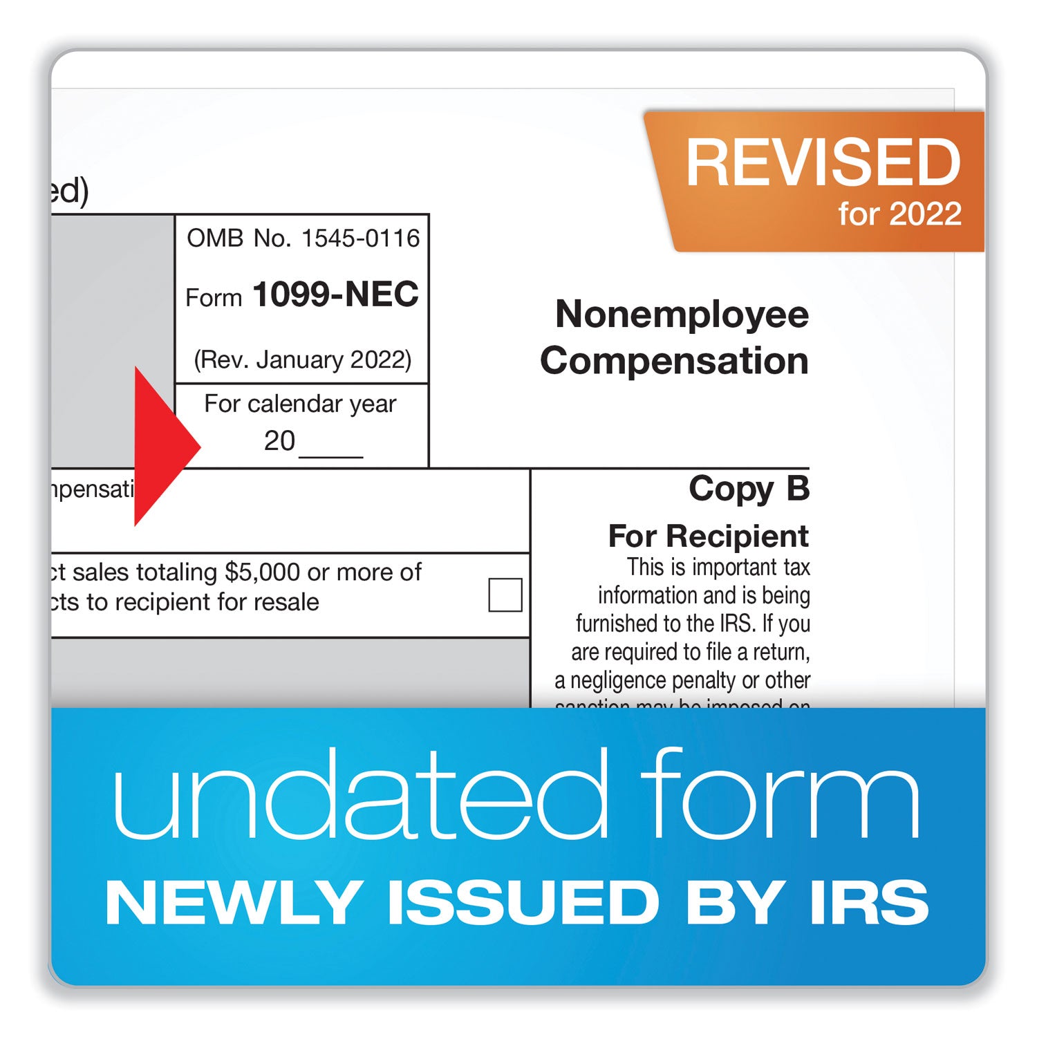 Adams® 1099-NEC Online Tax Kit, Fiscal Year: 2023, Five-Part Carbonless, 8.5 x 3.66, 3 Forms/Sheet, 15 Forms Total