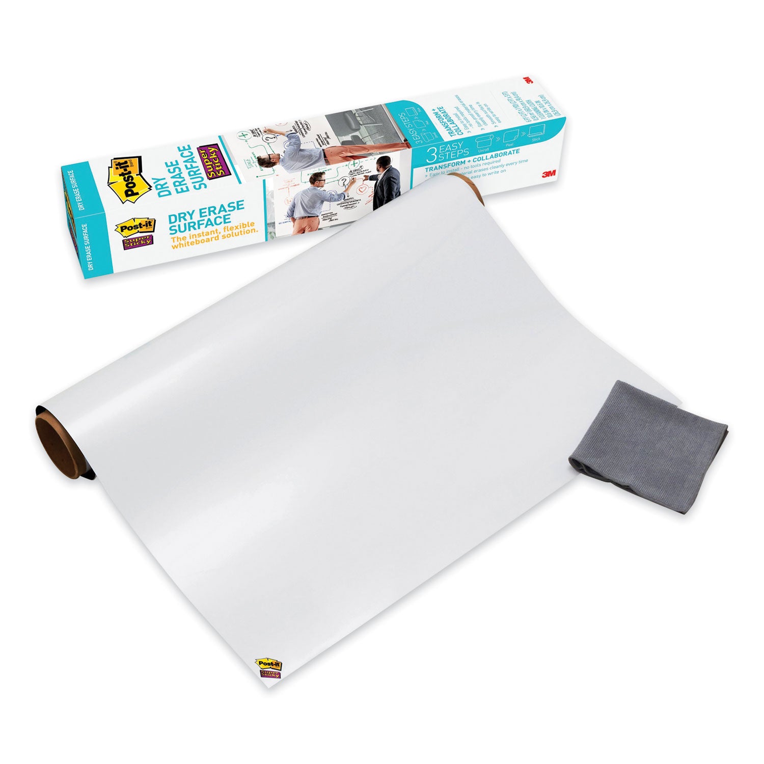 Post-it® Dry Erase Surface with Adhesive Backing, 36 x 24, White Surface