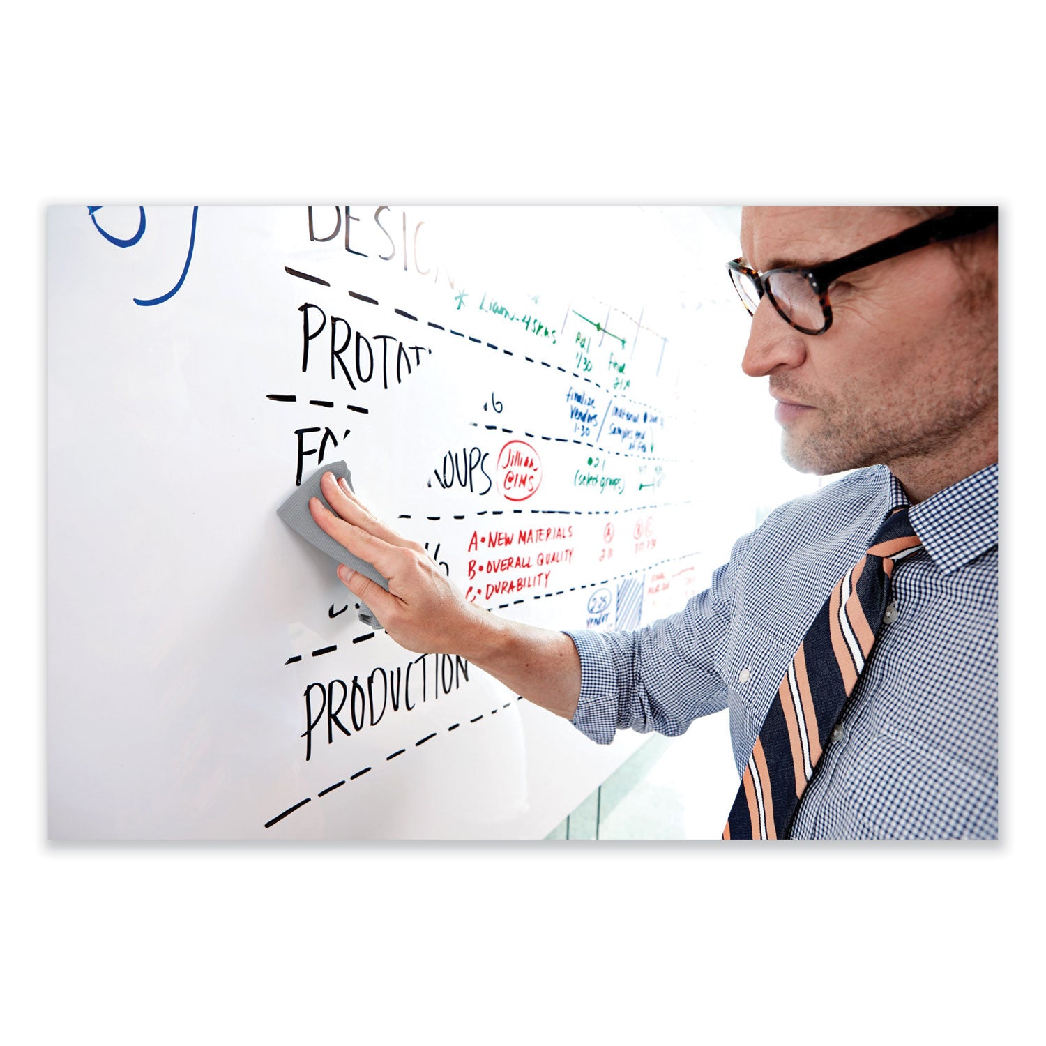 Post-it® Dry Erase Surface with Adhesive Backing, 36 x 24, White Surface