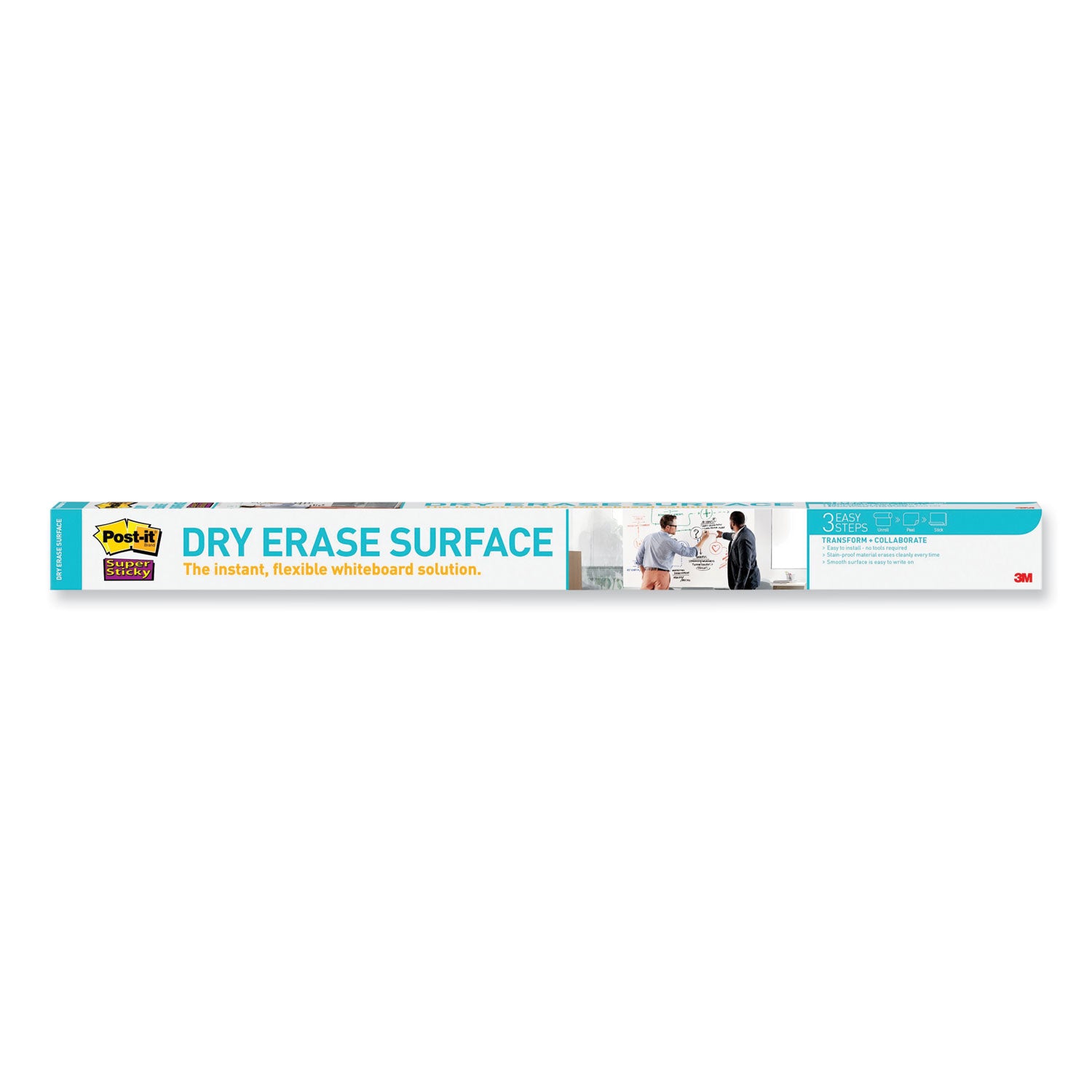 Post-it® Dry Erase Surface with Adhesive Backing, 96 x 48, White Surface