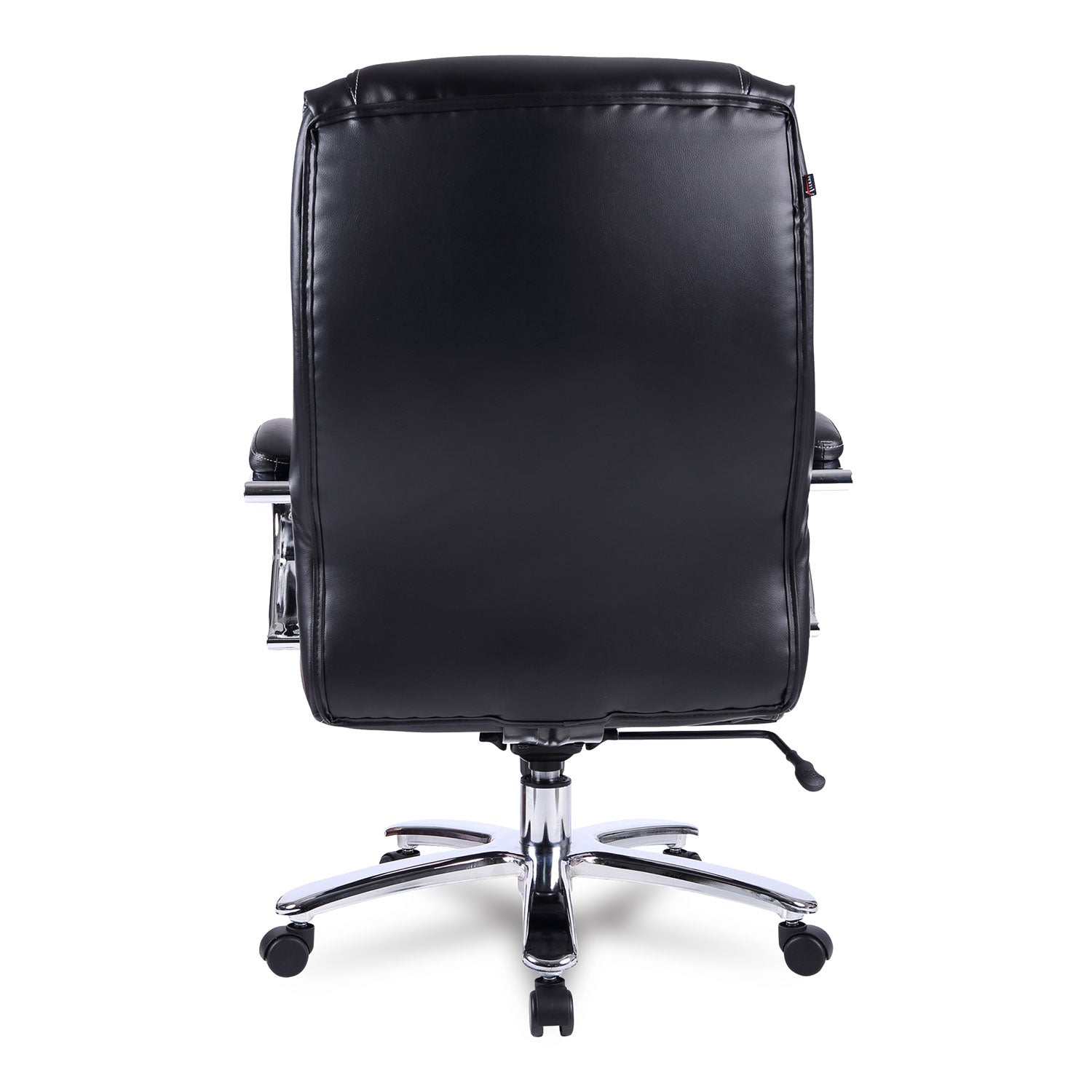 Alera® Alera Maxxis Series Big/Tall Bonded Leather Chair, Supports 500 lb, 19.7" to 25" Seat Height, Black Seat/Back, Chrome Base