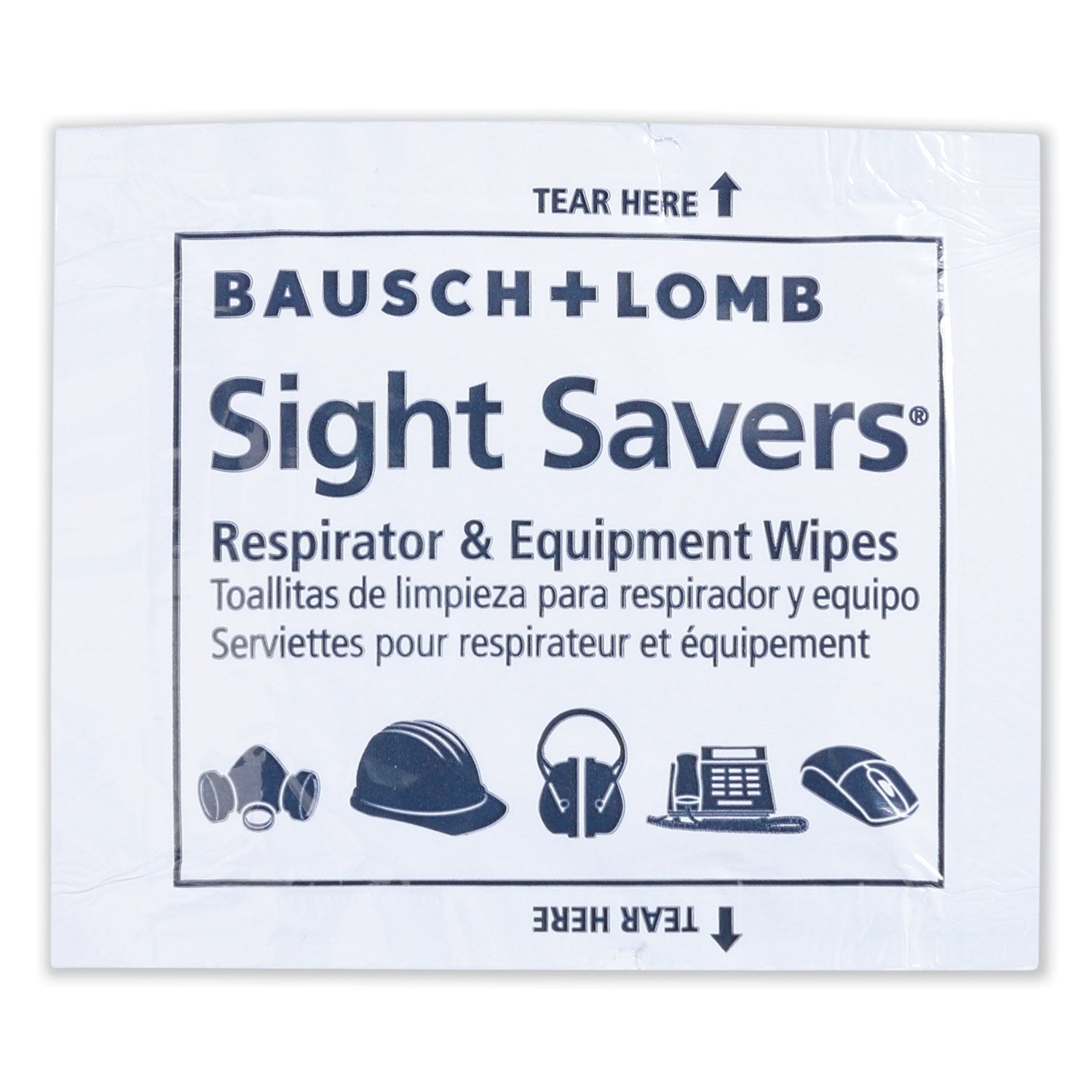 Bausch & Lomb Antibacterial Office Equipment Wet Wipes, Cloth, 5 x 8, Unscented, White, 100/Box