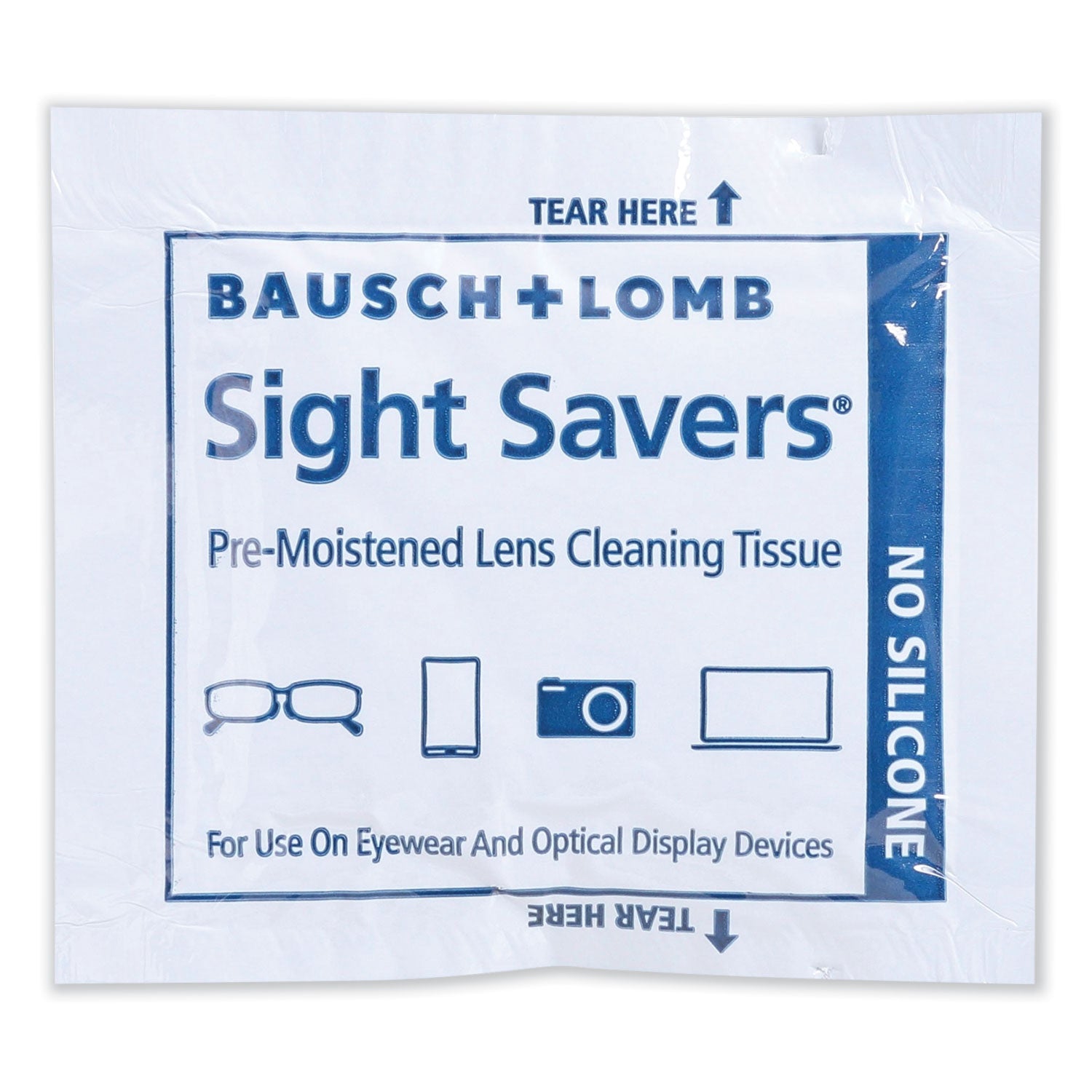 Bausch & Lomb Sight Savers Premoistened Lens Cleaning Tissues, 8 x 5, 100/Box