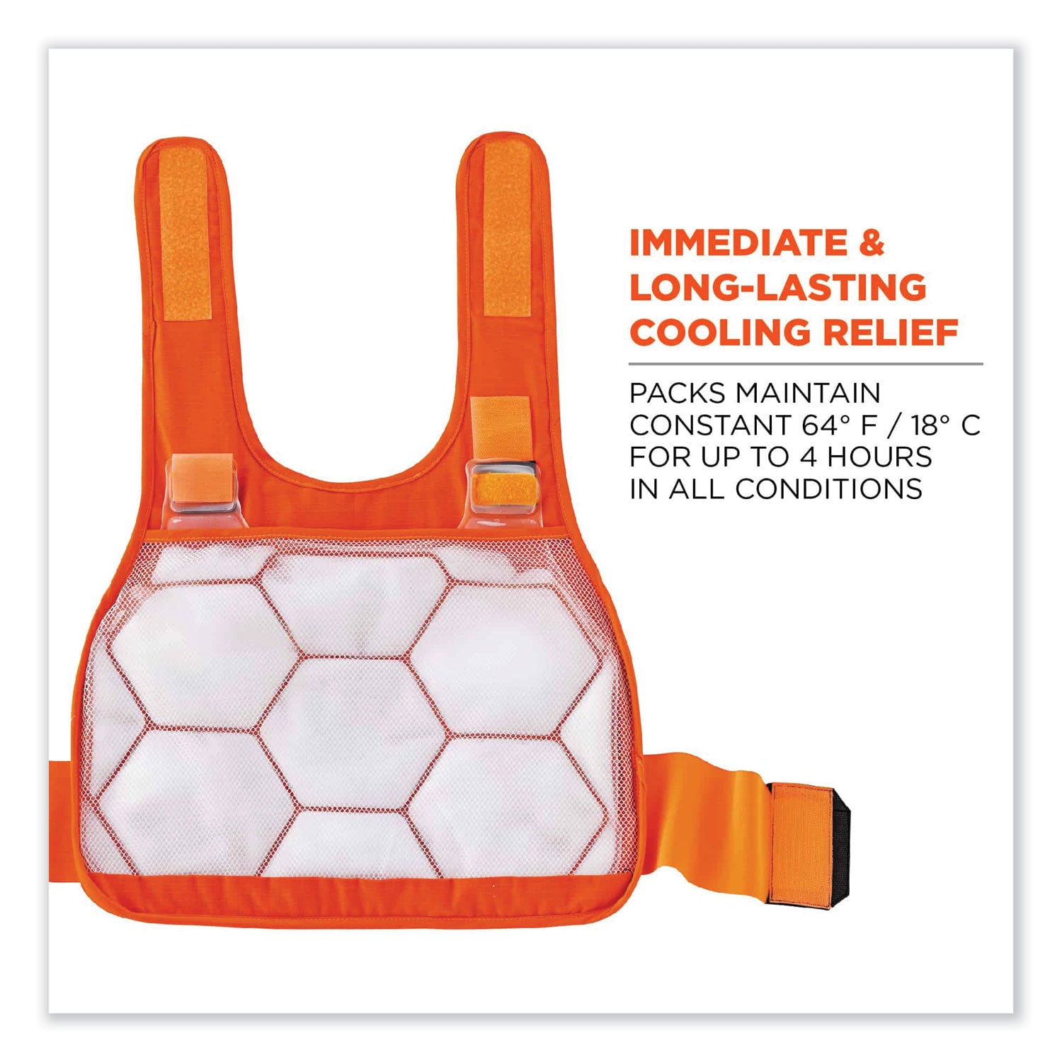 Chill-Its 6215 Premium FR Phase Change Cooling Vest with Packs, Modacrylic Cotton, Large/X-Large, Orange ergodyne® Flipcost