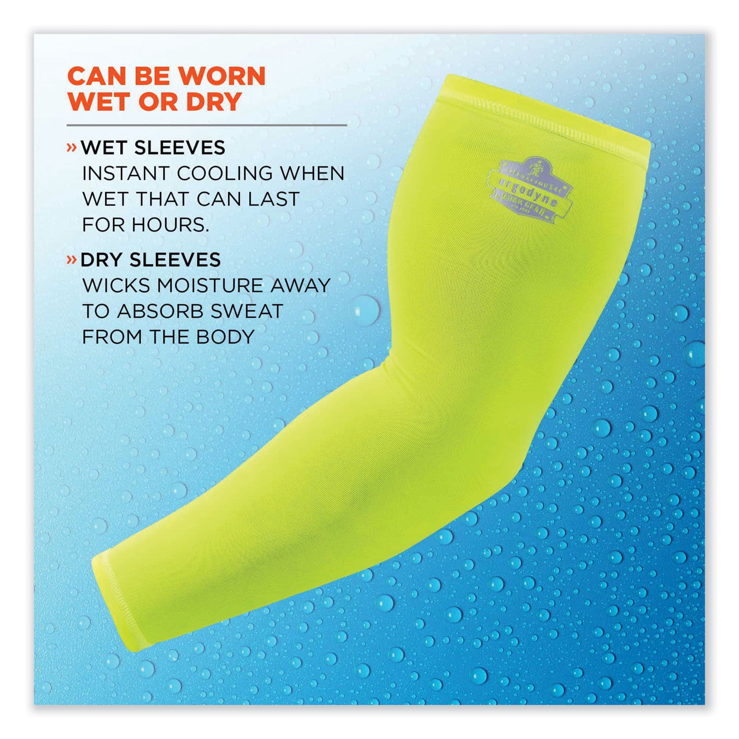 Chill-Its 6690 Performance Knit Cooling Arm Sleeve, Polyester/Spandex, Large, Lime, 2 Sleeves ergodyne® Flipcost