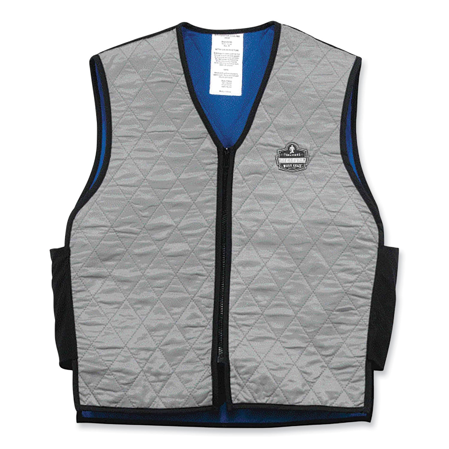 Chill-Its 6665 Embedded Polymer Cooling Vest with Zipper, Nylon/Polymer, Medium, Gray