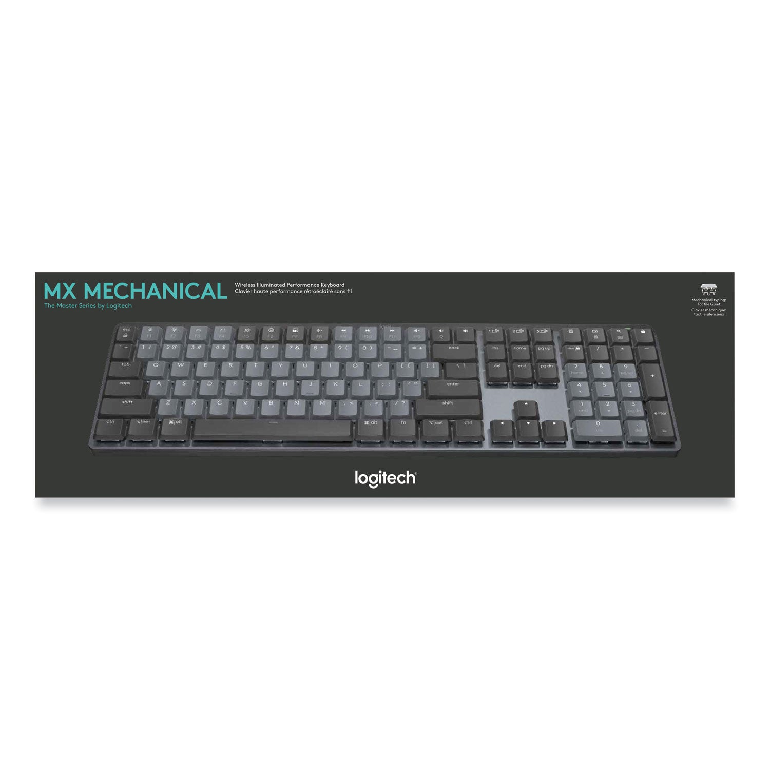 Logitech® MX Mechanical Wireless Illuminated Performance Keyboard, Graphite