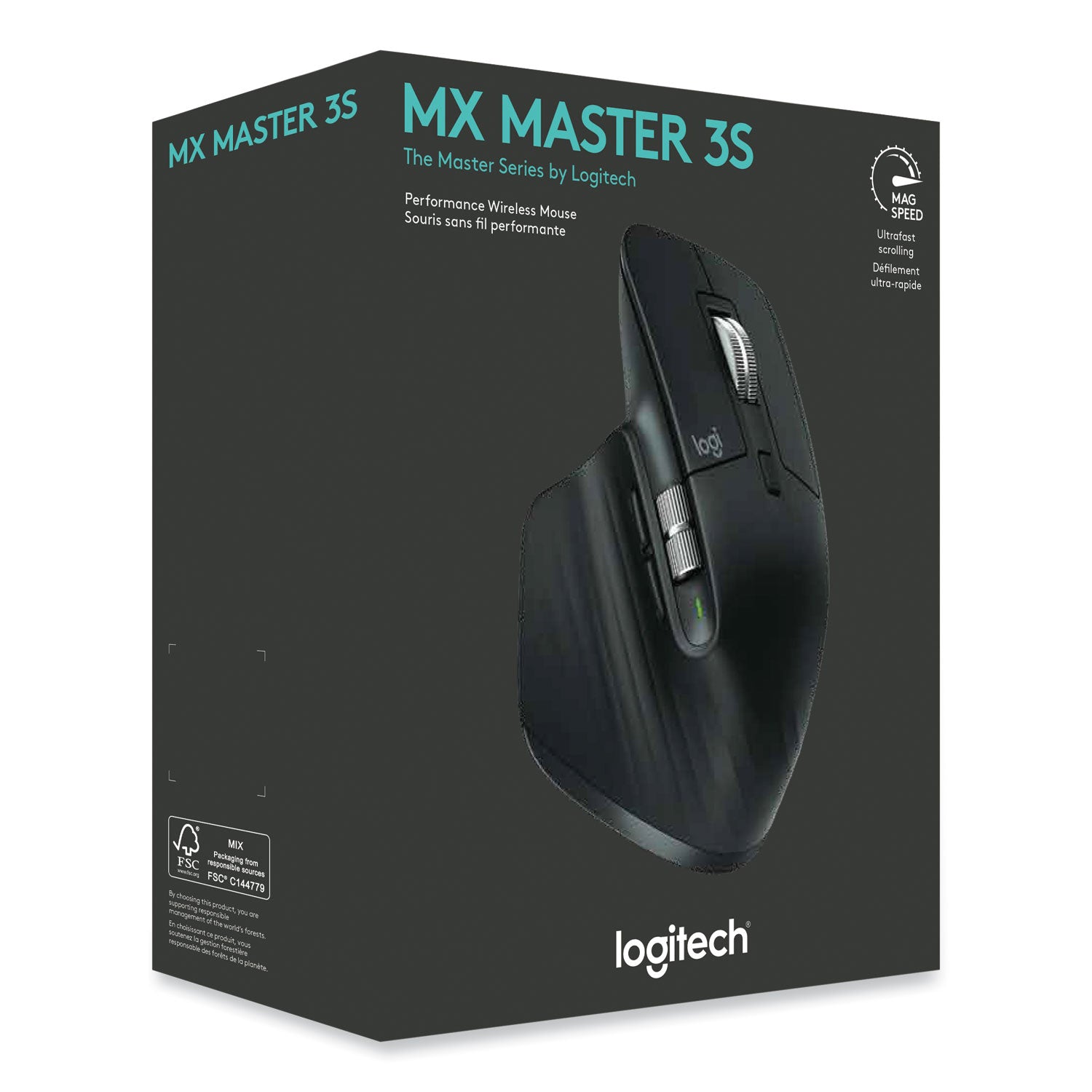 Logitech® MX Master 3S Performance Wireless Mouse, 2.4 GHz Frequency/32 ft Wireless Range, Right Hand Use, Black