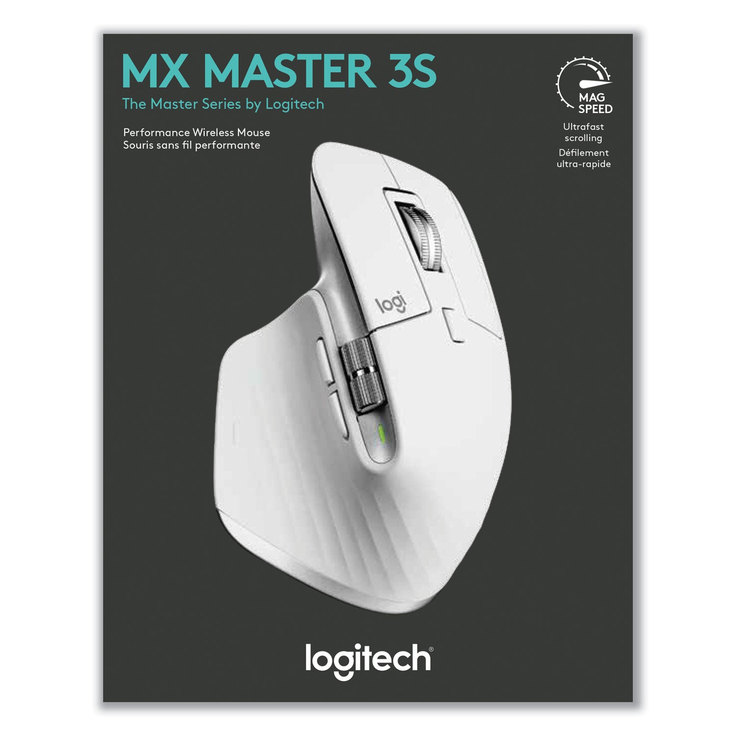 MX Master 3S Performance Wireless Mouse, 2.4 GHz Frequency/32 ft Wireless Range, Right Hand Use, Pale Gray Logitech® Flipcost