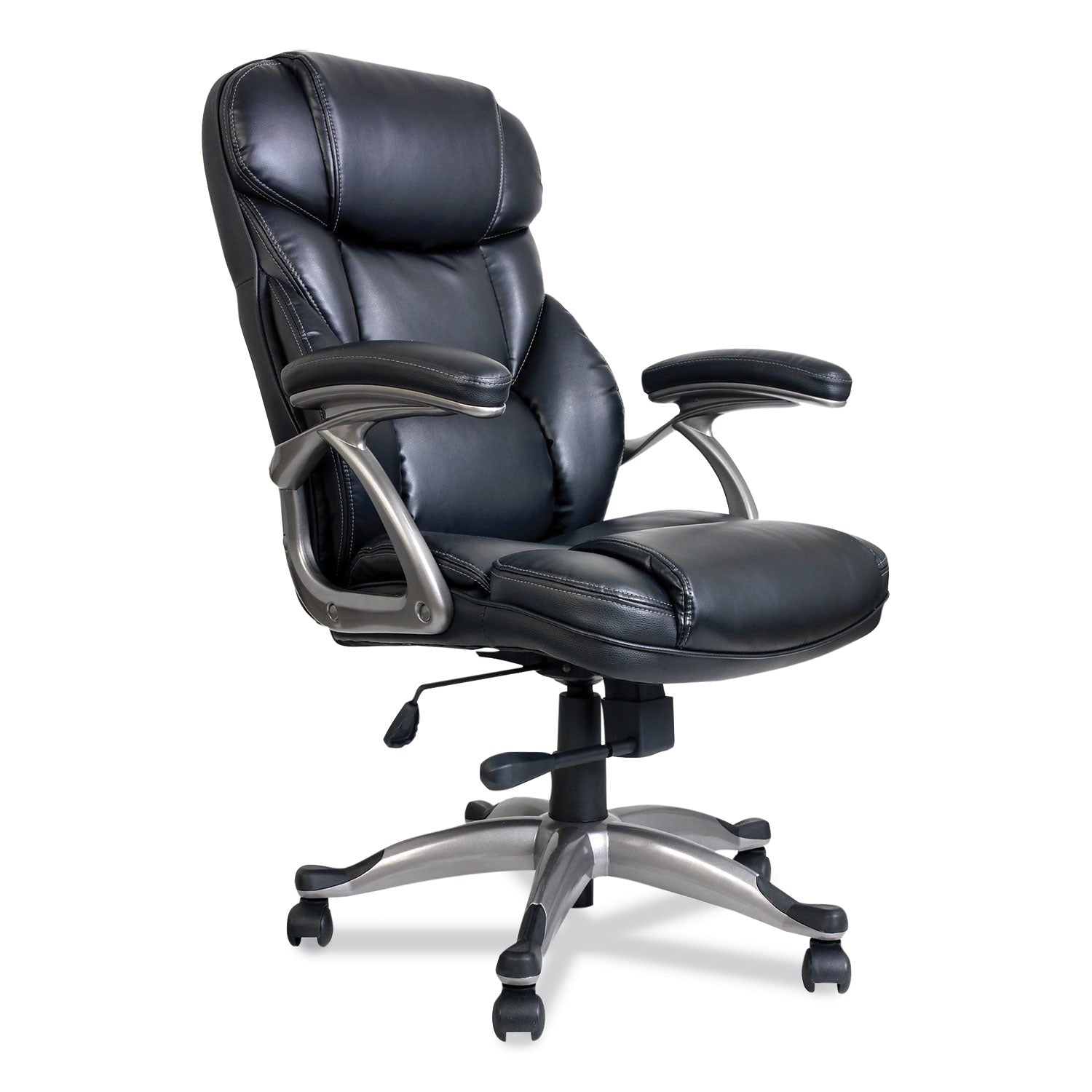 Alera® Alera Birns Series High-Back Task Chair, Supports Up to 250 lb, 18.11" to 22.05" Seat Height, Black Seat/Back, Chrome Base