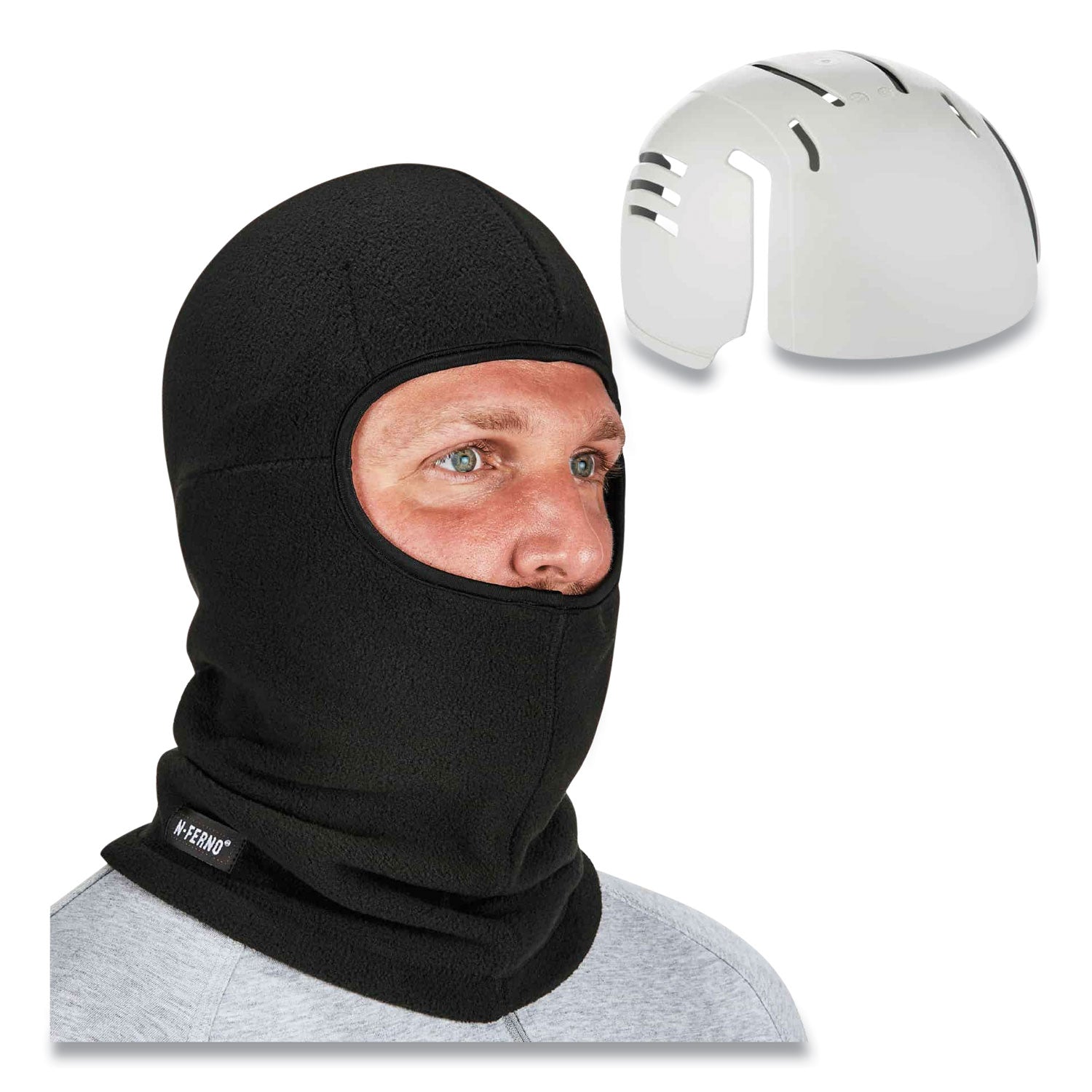 Ergodyne® N-Ferno 6893ZI Balaclava + Bump Cap Insert, One Size Fits Most, Black