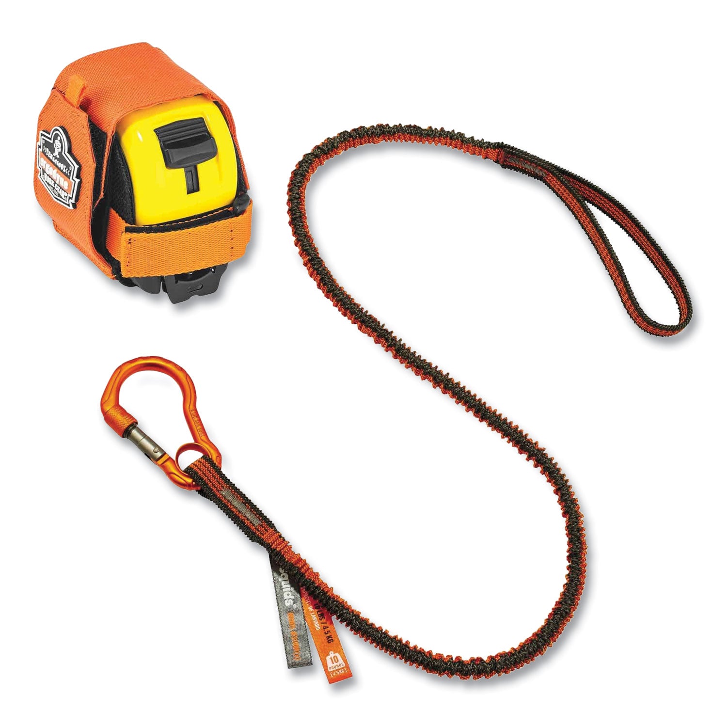 Squids 3193 Tape Measure Tethering Kit, 2 lb Max Working Capacity, 38" to 48" Long, Orange/Gray