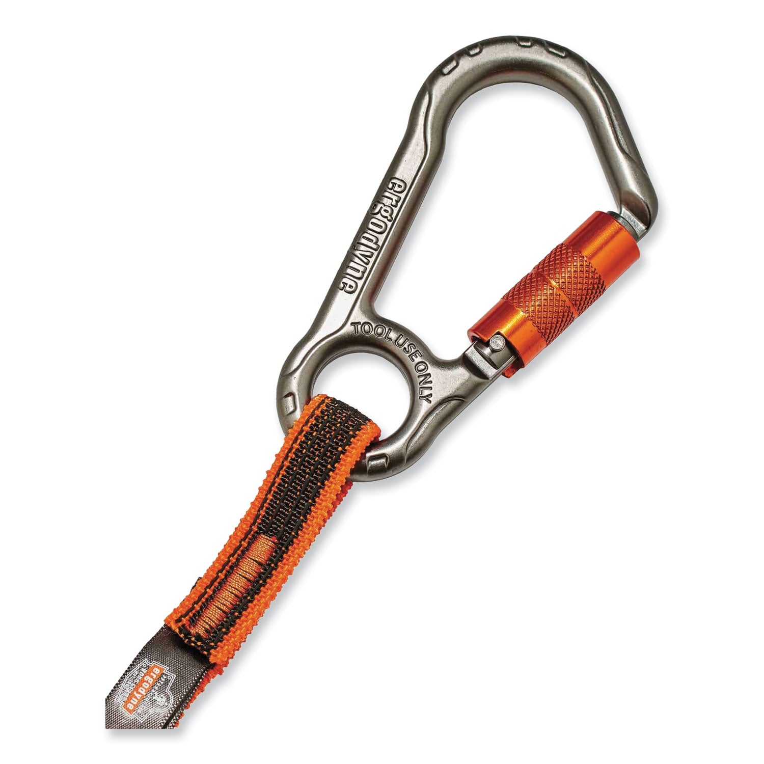 Squids 3108F(x)Tool Lanyard with Locking Aluminum Carabiner + Loop, 15 lb Max Working Capacity, 38" to 48" Long, Orange/Gray ergodyne® Flipcost