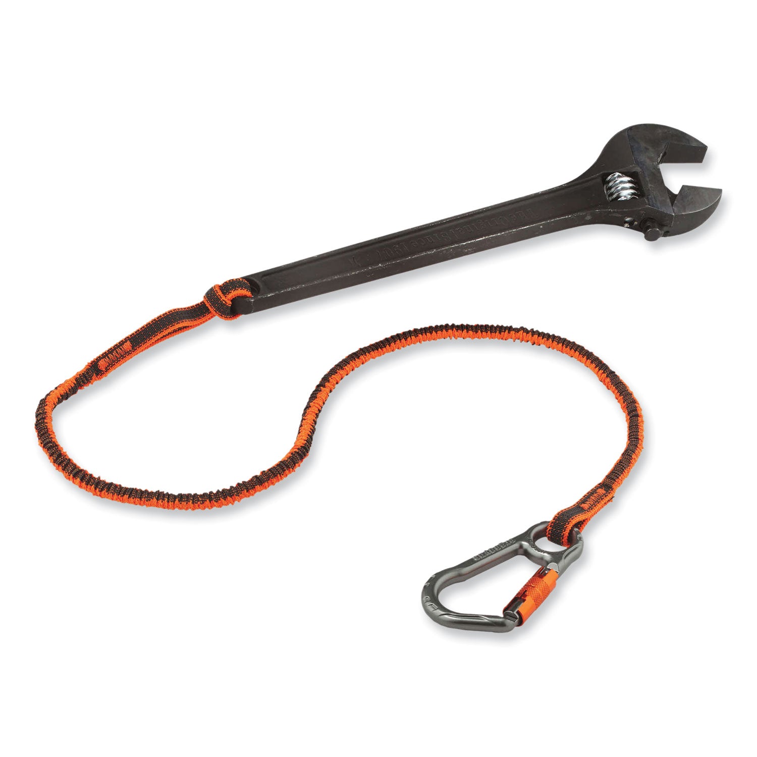 Squids 3108F(x)Tool Lanyard with Locking Aluminum Carabiner + Loop, 15 lb Max Working Capacity, 38" to 48" Long, Orange/Gray ergodyne® Flipcost