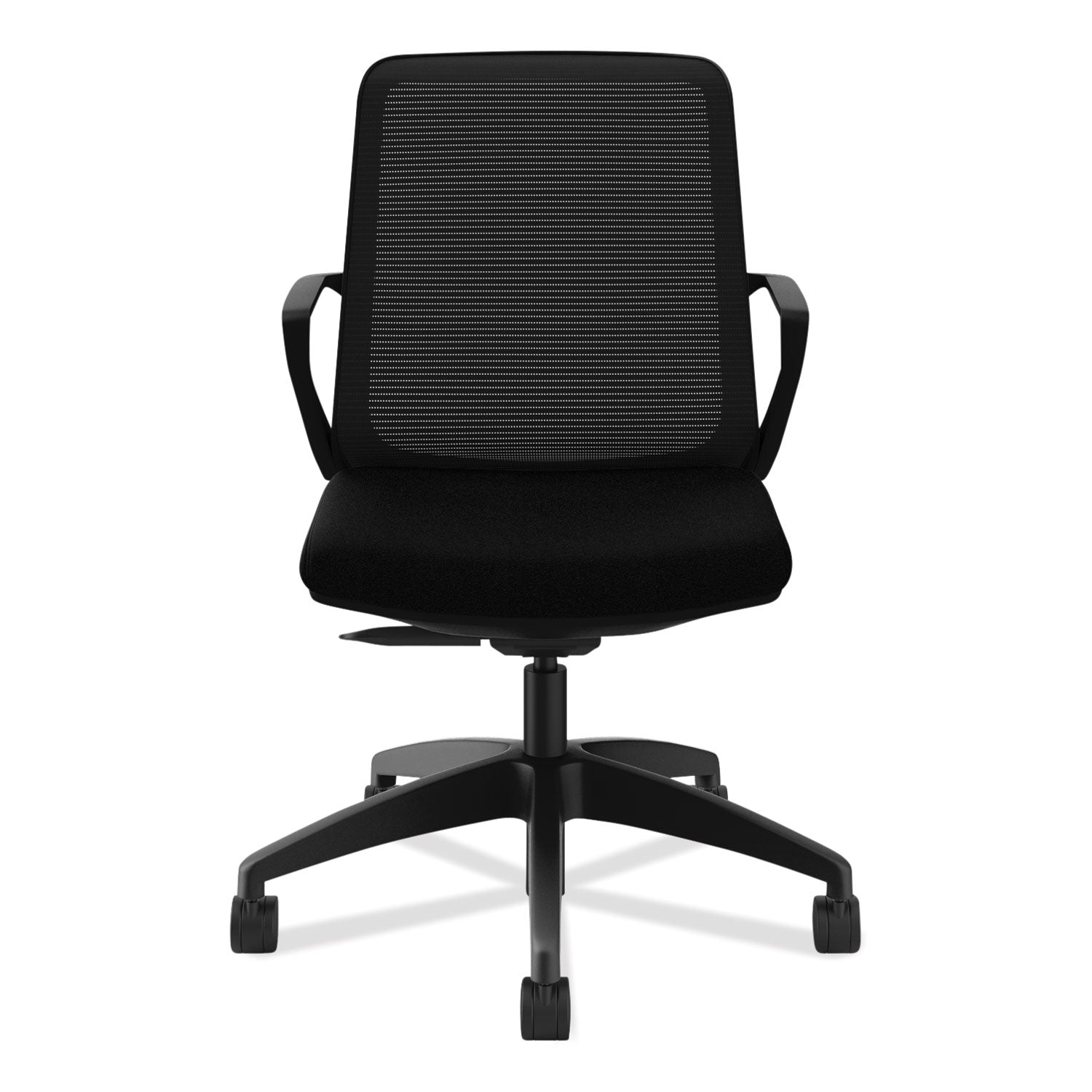 HON® Cliq Office Chair, Supports Up to 300 lb, 17" to 22" Seat Height, Black Seat, Black Back, Black Base