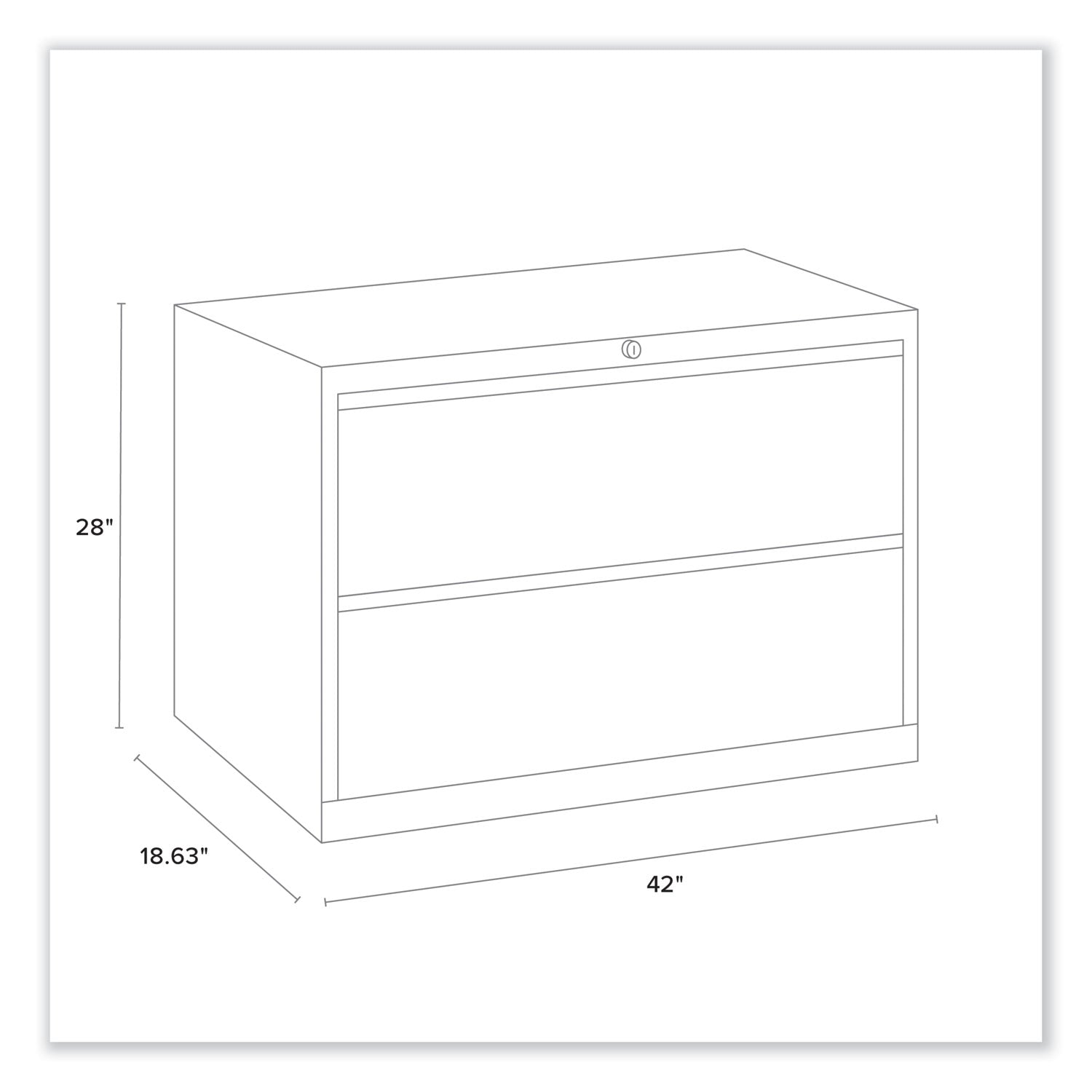 Alera® Lateral File, 2 Legal/Letter-Size File Drawers, Charcoal, 42" x 18.63" x 28"