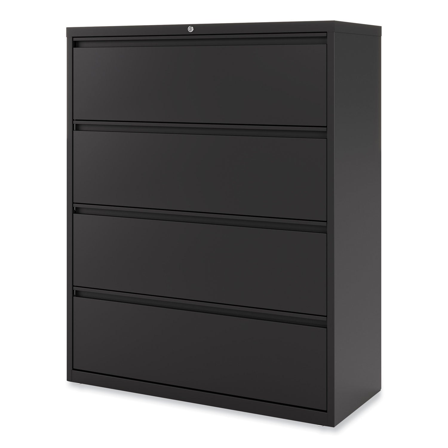 Alera® Lateral File, 4 Legal/Letter-Size File Drawers, Black, 42" x 18.63" x 52.5"