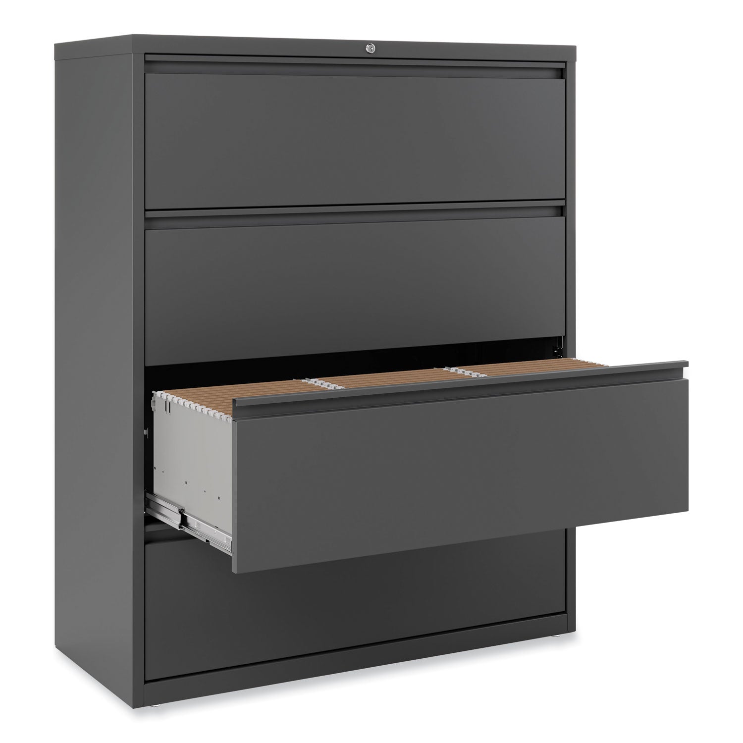 Alera® Lateral File, 4 Legal/Letter/A4/A5-Size File Drawers, Charcoal, 42" x 18.63" x 52.5"