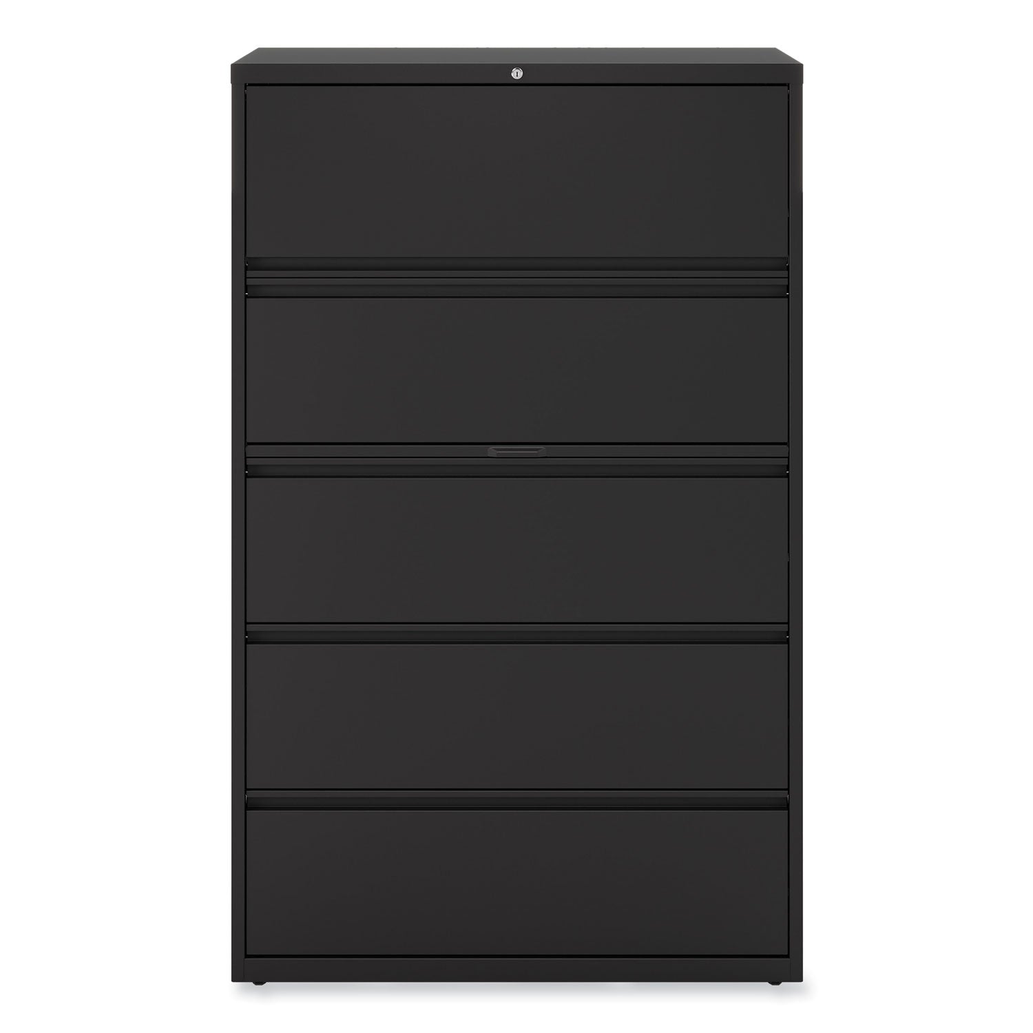 Alera® Lateral File, 5 Legal/Letter/A4/A5-Size File Drawers, Black, 42" x 18.63" x 67.63"